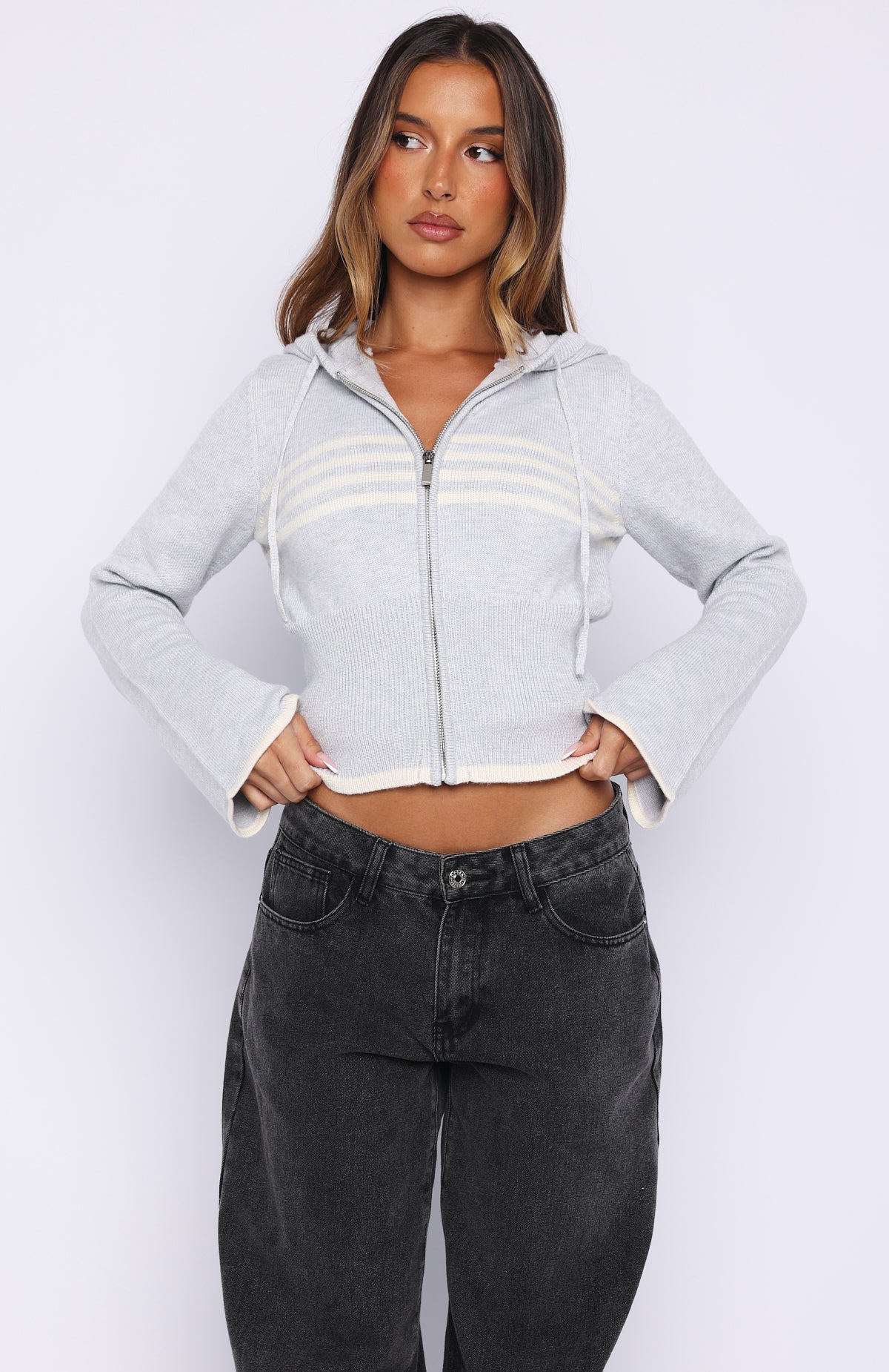 Trending Mellisandra Knit Cardigan Grey Marle
