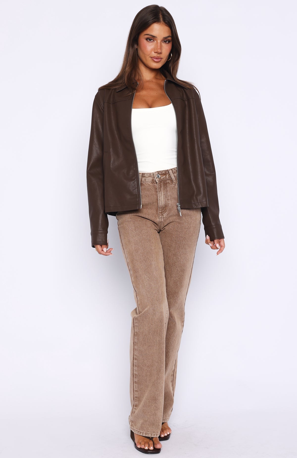 Trending Never Possible Pu Jacket Chocolate