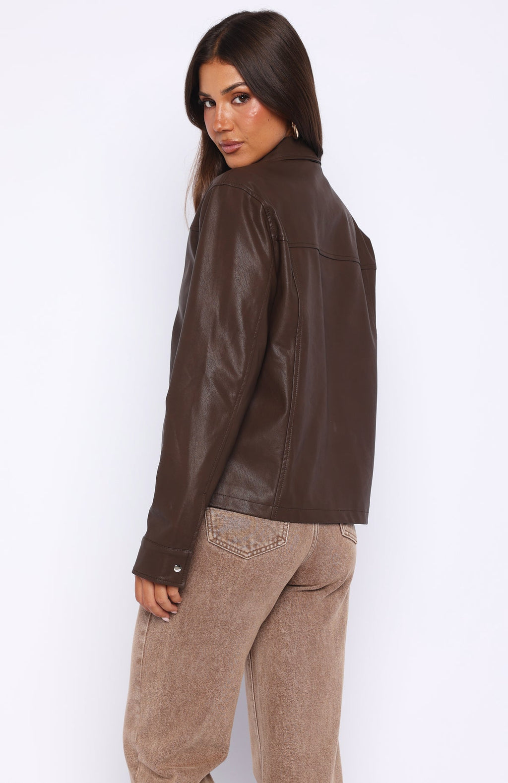 Trending Never Possible Pu Jacket Chocolate