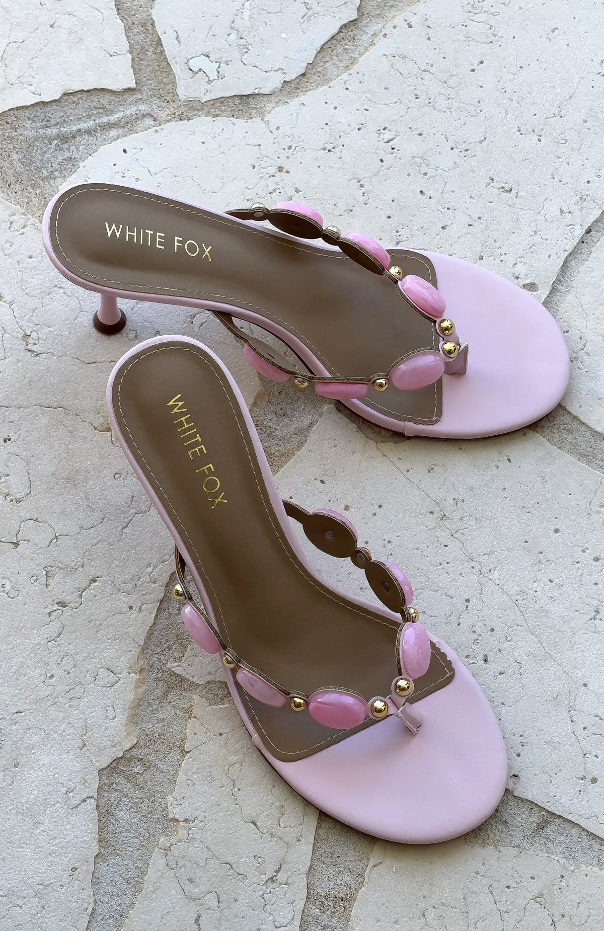 Trending Nina Beaded Mules Baby Pink