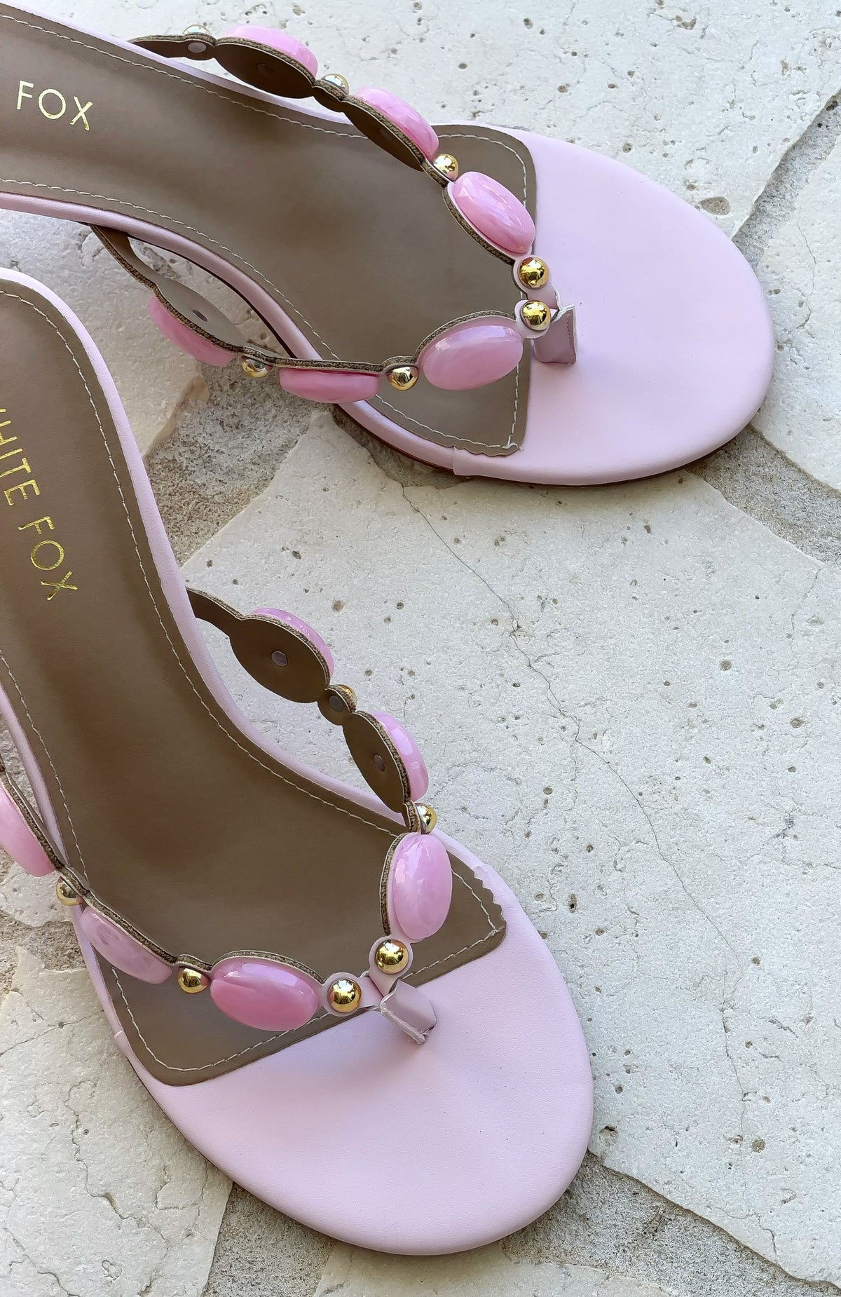 Trending Nina Beaded Mules Baby Pink