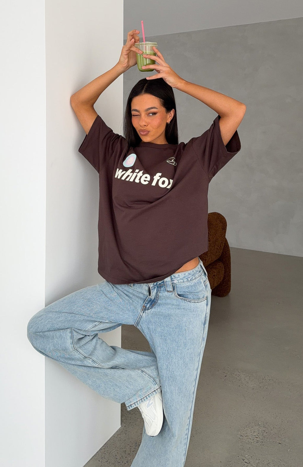Trending No Matter What Happens Oversized Tee Chocolate