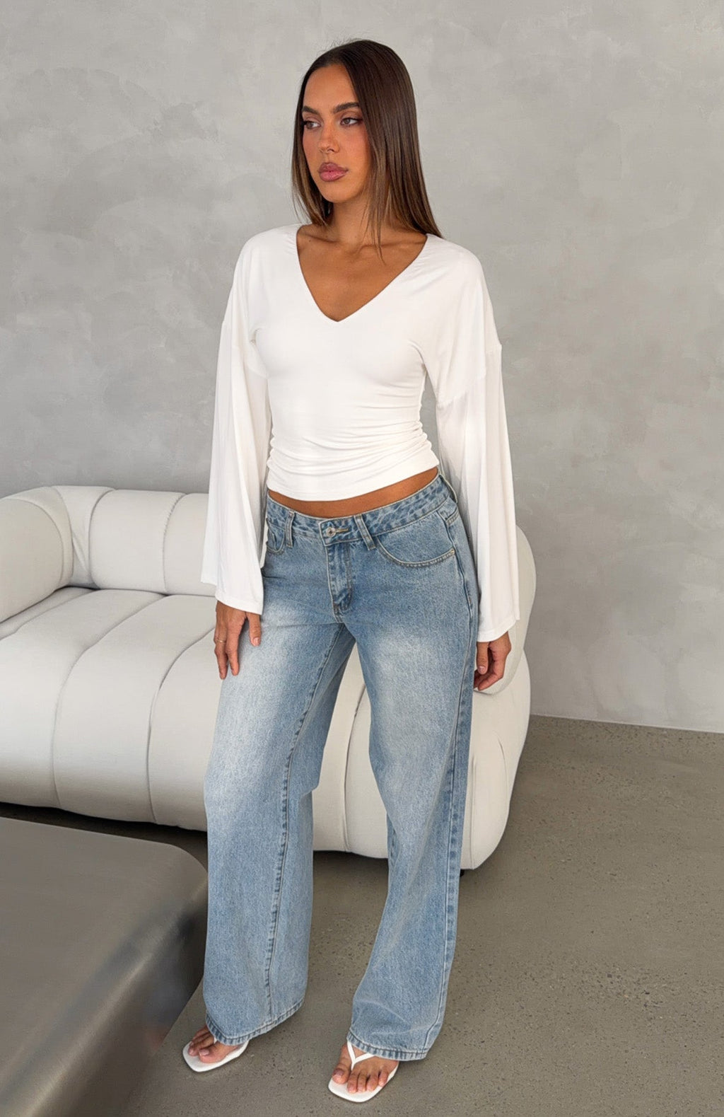 Trending Nobodys Watching Long Sleeve Top White