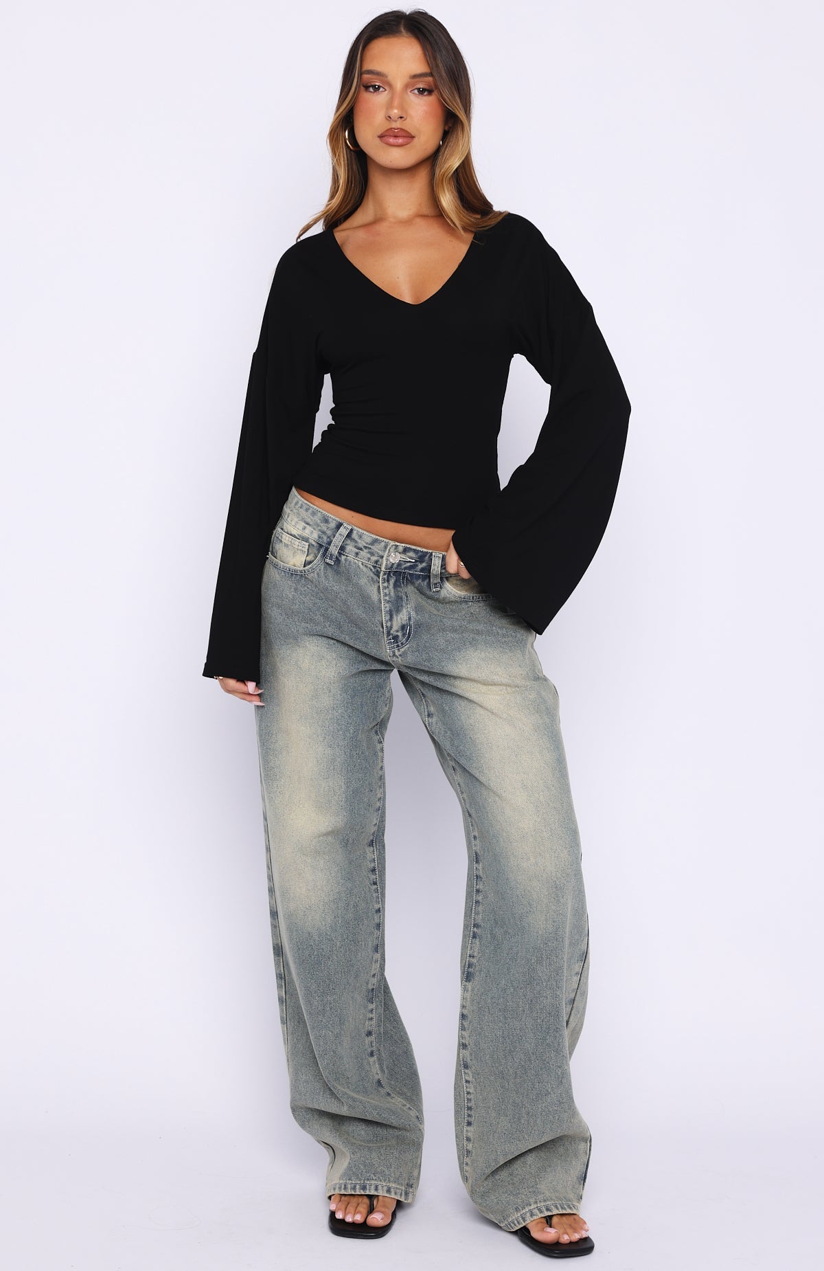 Trending Nobodys Watching Long Sleeve Top Black