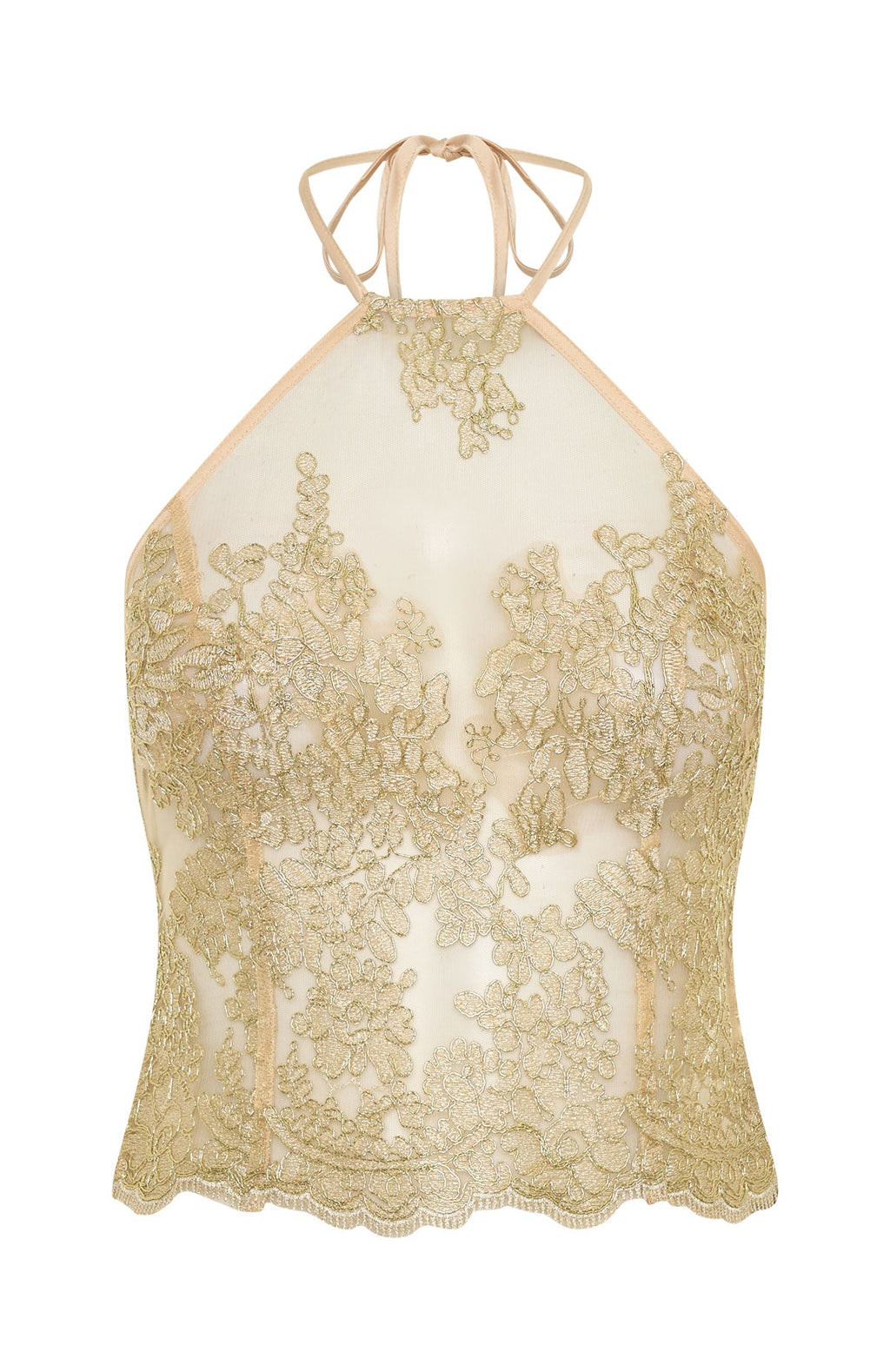 Trending Now And Forever Halter Top Gold