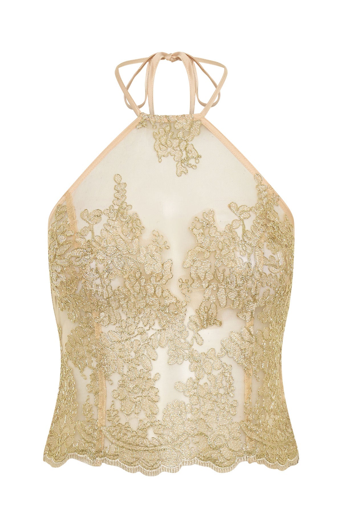 Trending Now And Forever Halter Top Gold