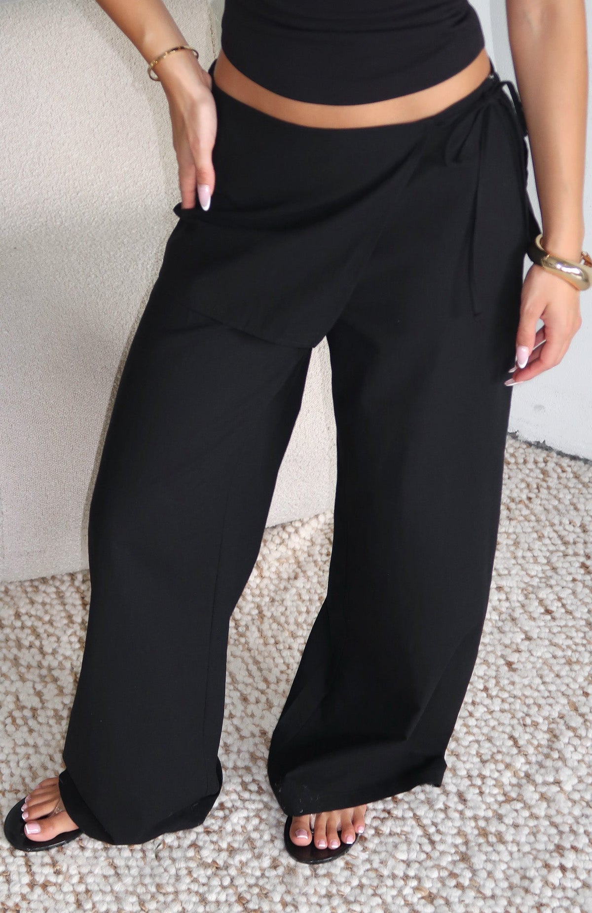 Trending Off Beat Pants Black