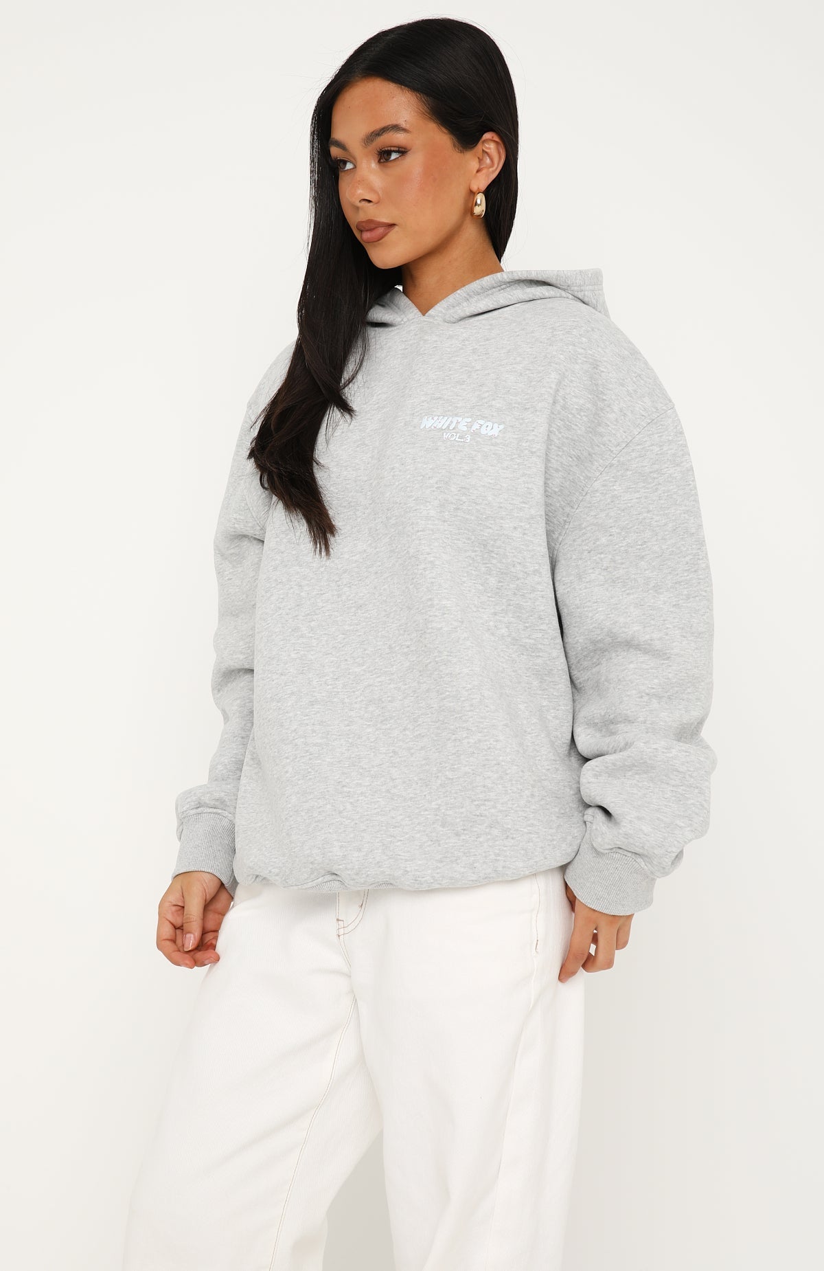 Trending Offstage Printed Oversized Hoodie Dark Grey Marle