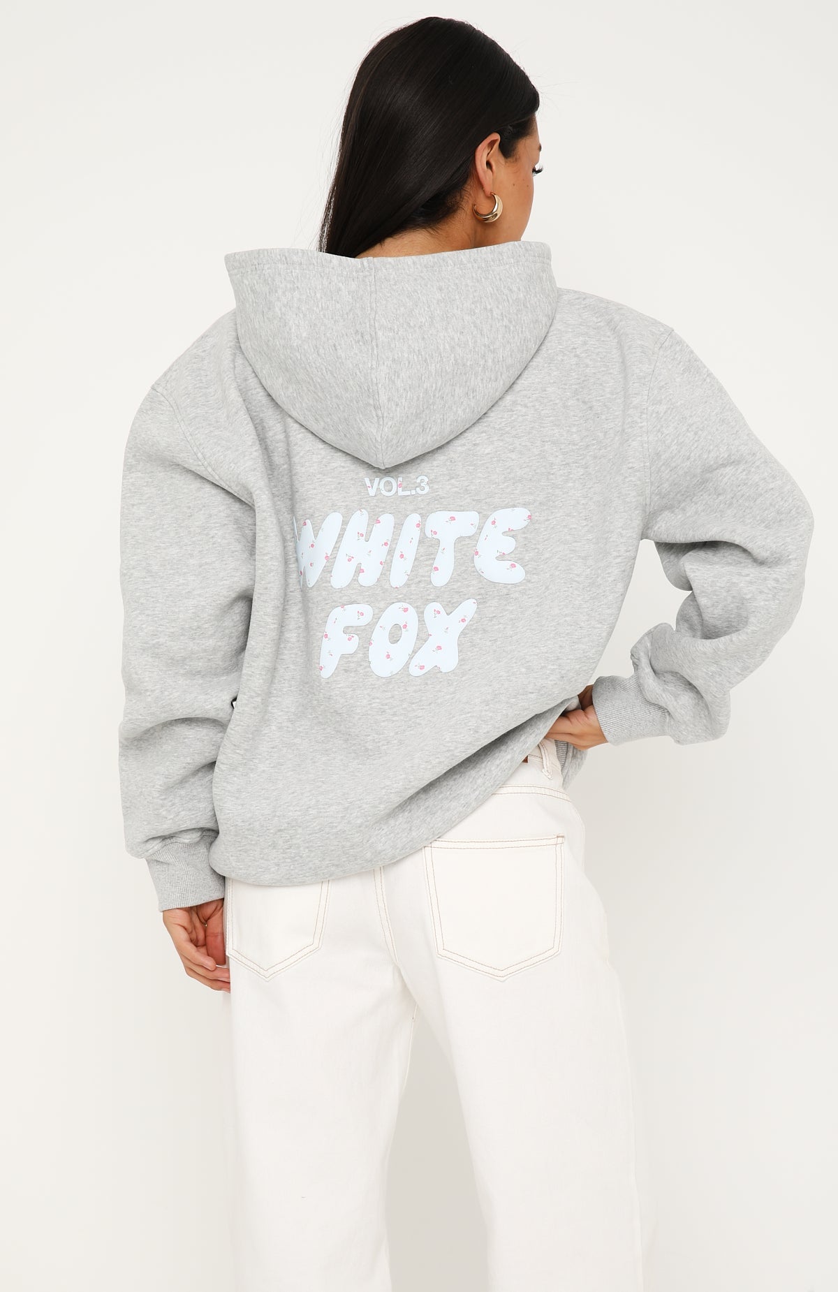 Trending Offstage Printed Oversized Hoodie Dark Grey Marle