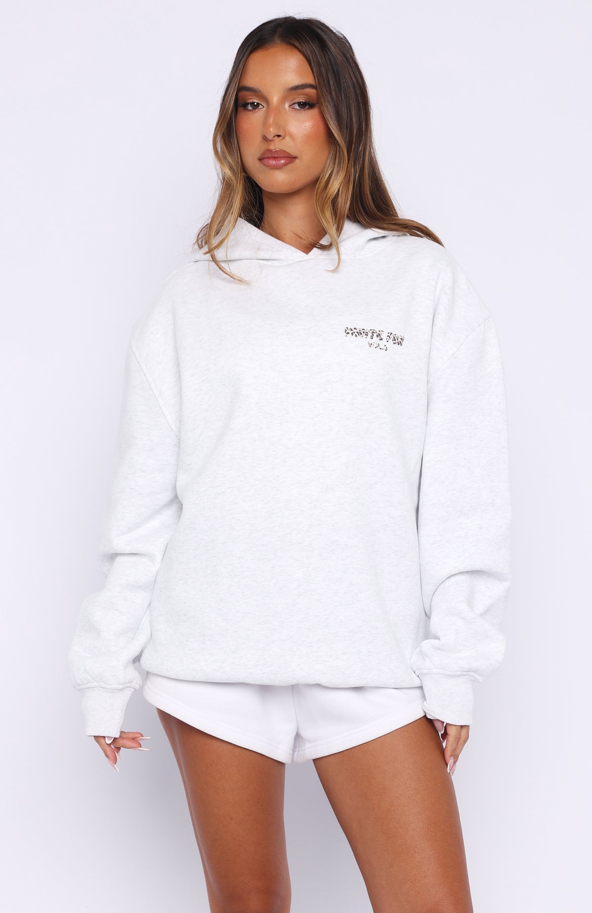 Trending Offstage Printed Oversized Hoodie Grey MarleLeopard