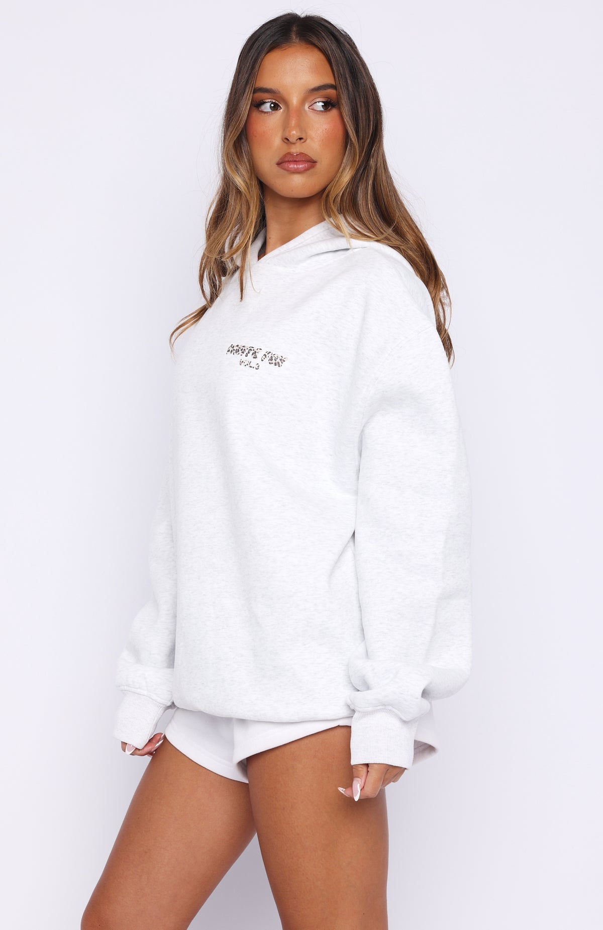 Trending Offstage Printed Oversized Hoodie Grey MarleLeopard