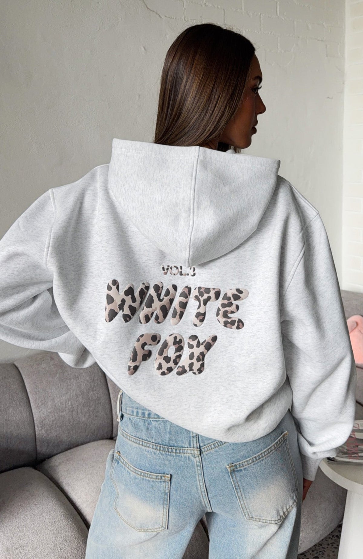 Trending Offstage Printed Oversized Hoodie Grey MarleLeopard