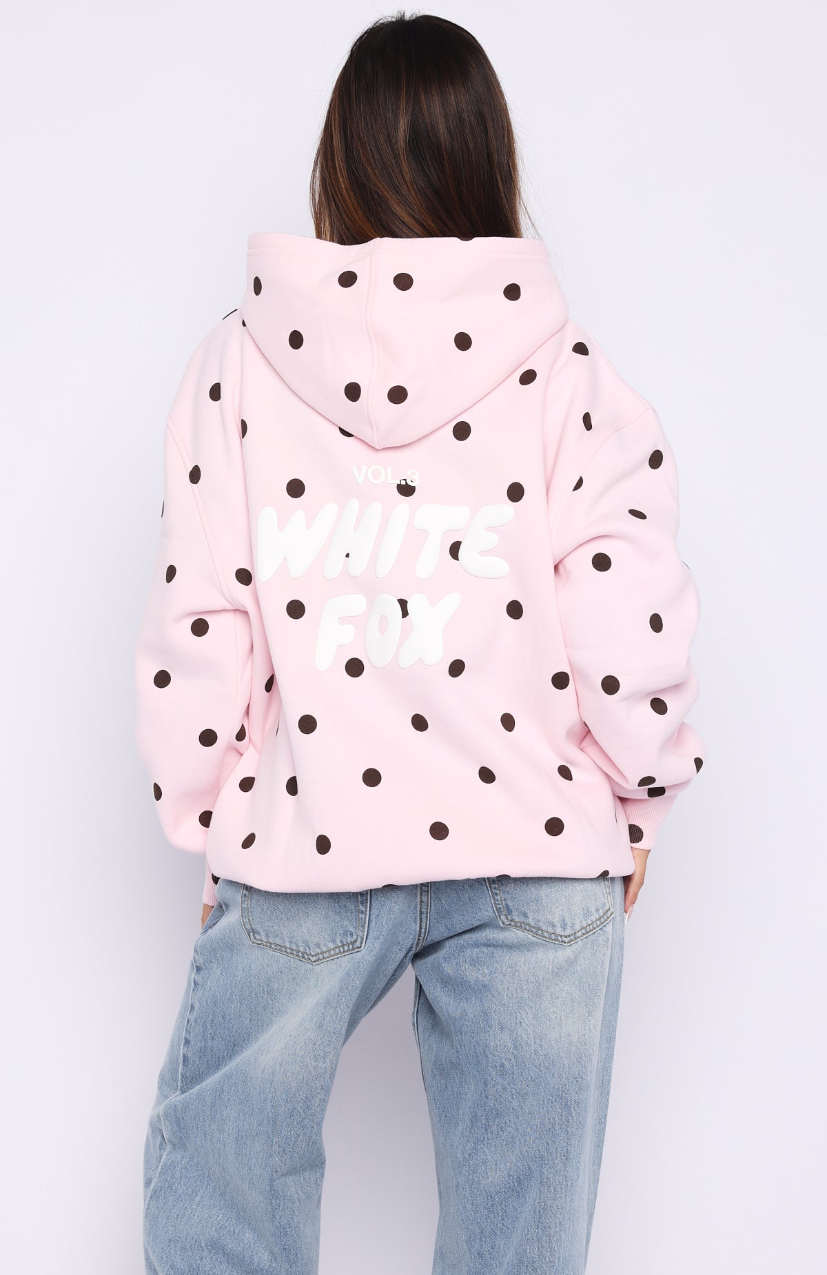 Trending Offstage Printed Oversized Hoodie Posy Polka Dot