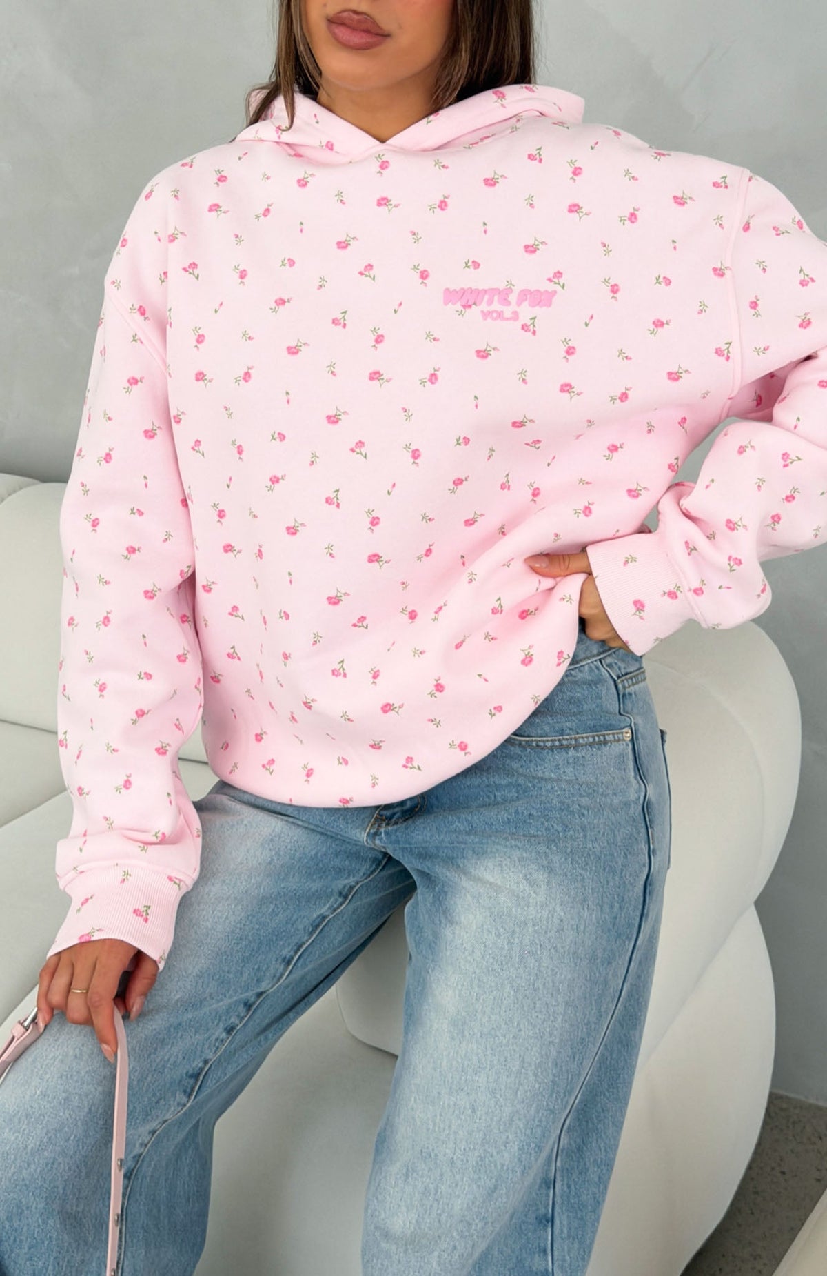 Trending Offstage Printed Oversized Hoodie Posy Ditsy