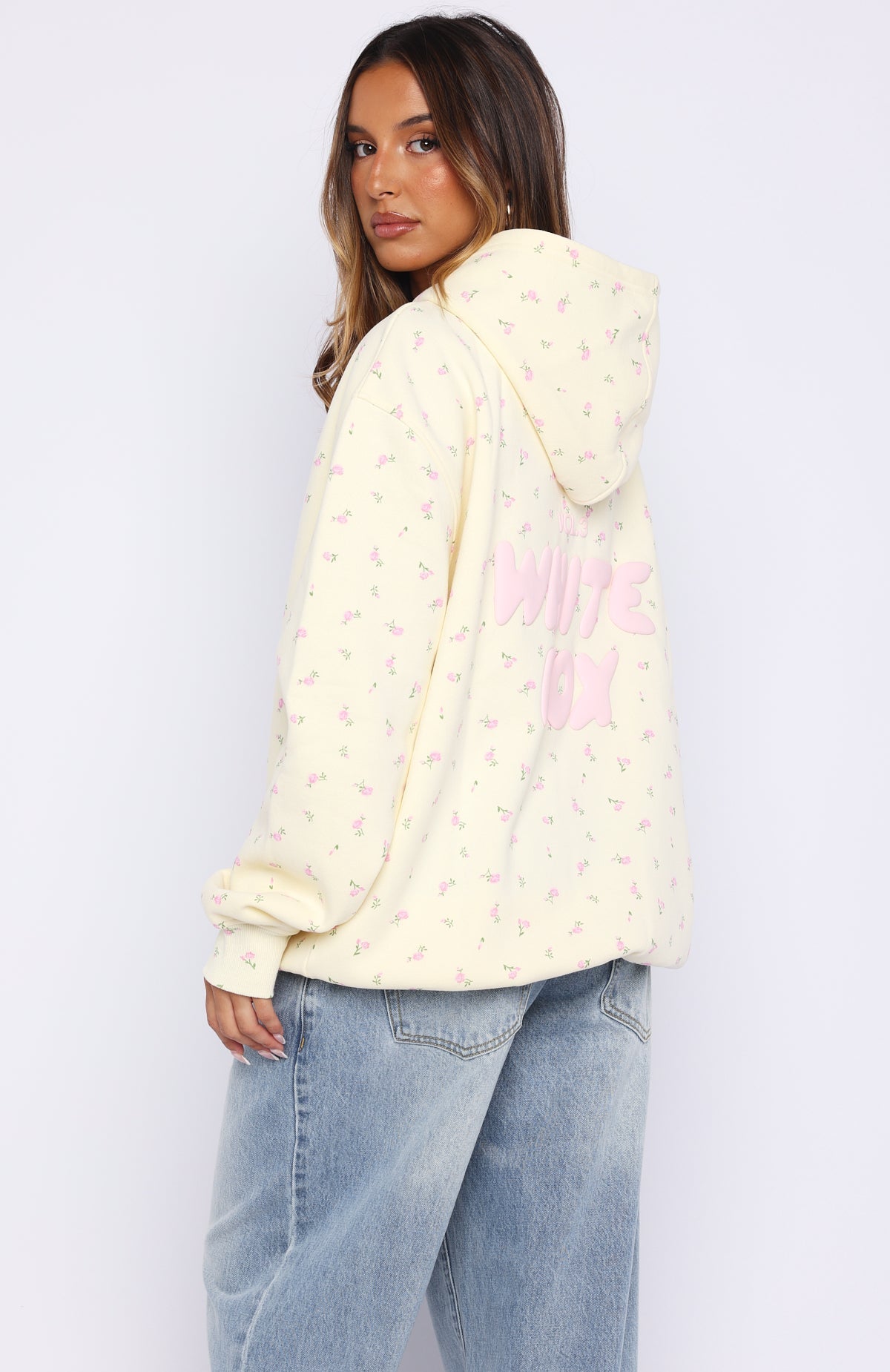 Trending Offstage Printed Oversized Hoodie Lemon Ditsy