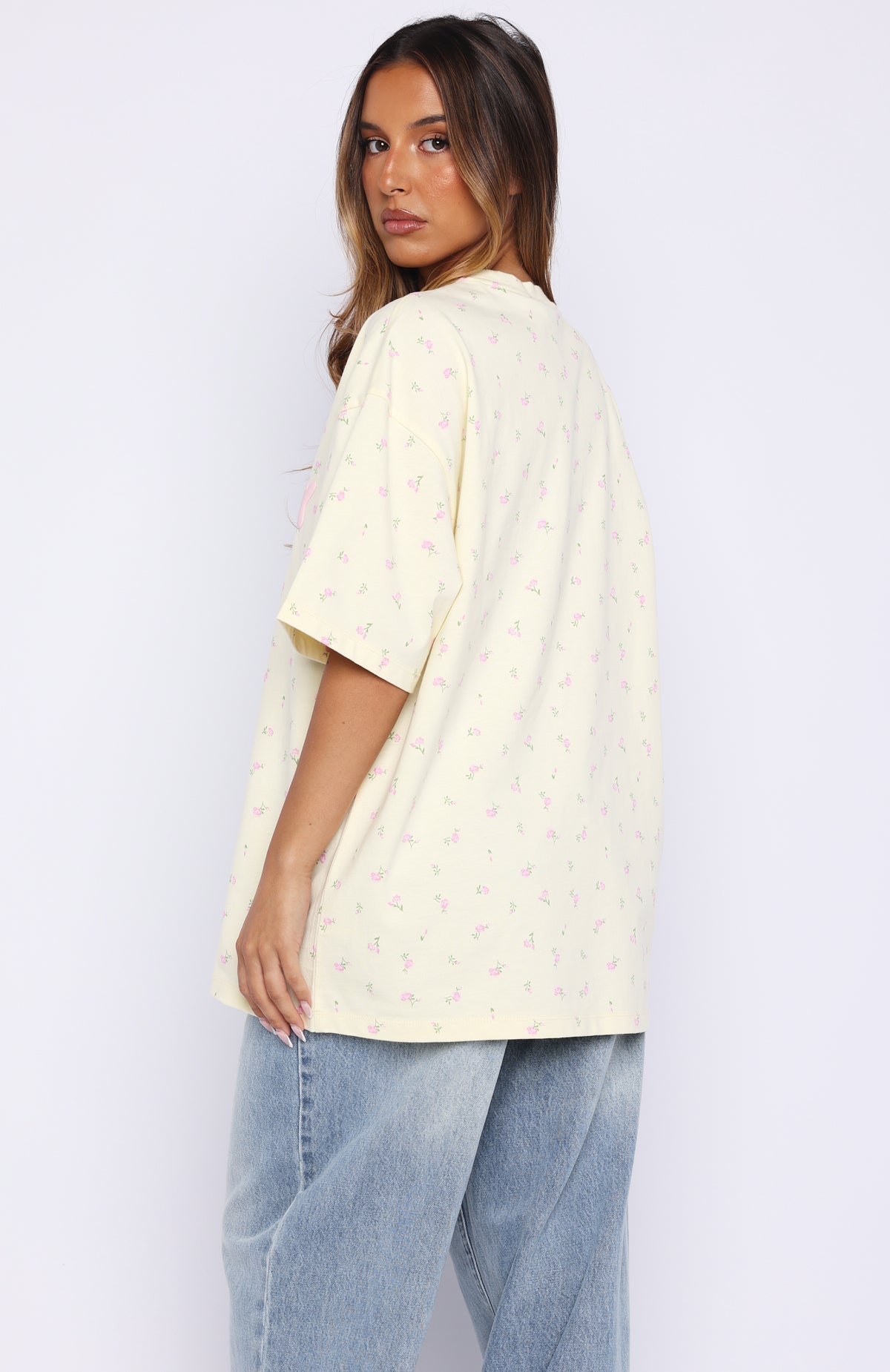 Trending Offstage Printed Oversized Tee Lemon Ditsy