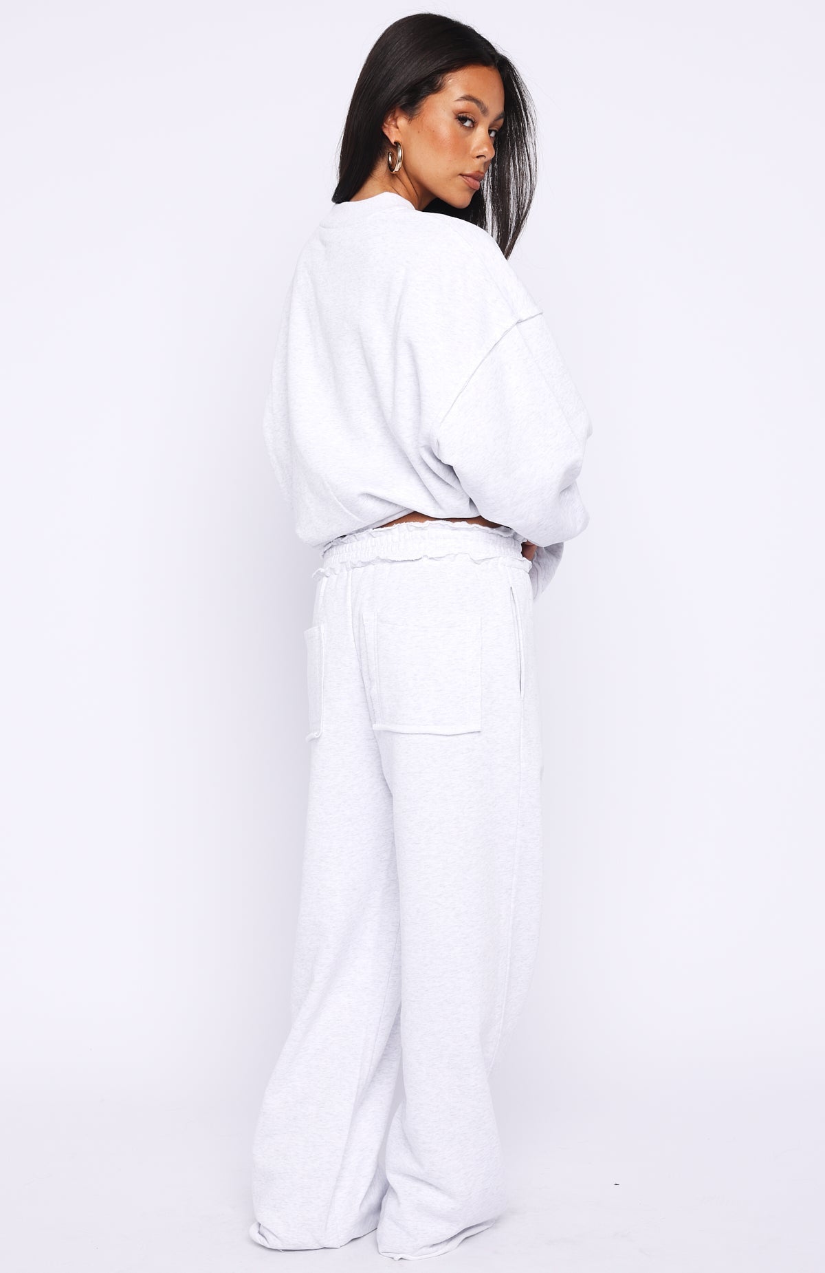 Trending On My Own Terms Wide Leg Sweatpants Grey Marle