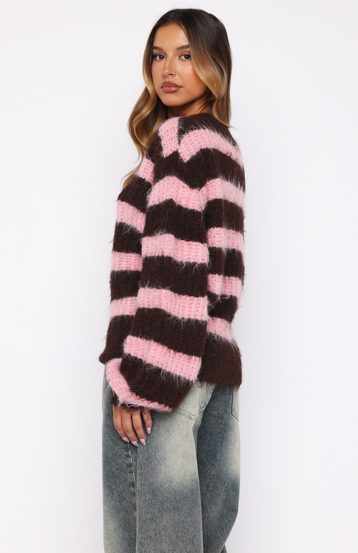 Trending On The Slopes Knit Sweater PinkChocolate