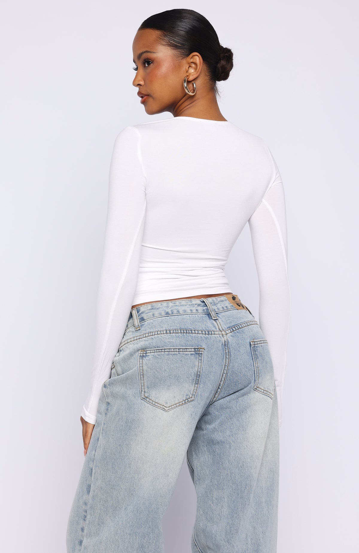 Trending Only For Tonight Long Sleeve Top White