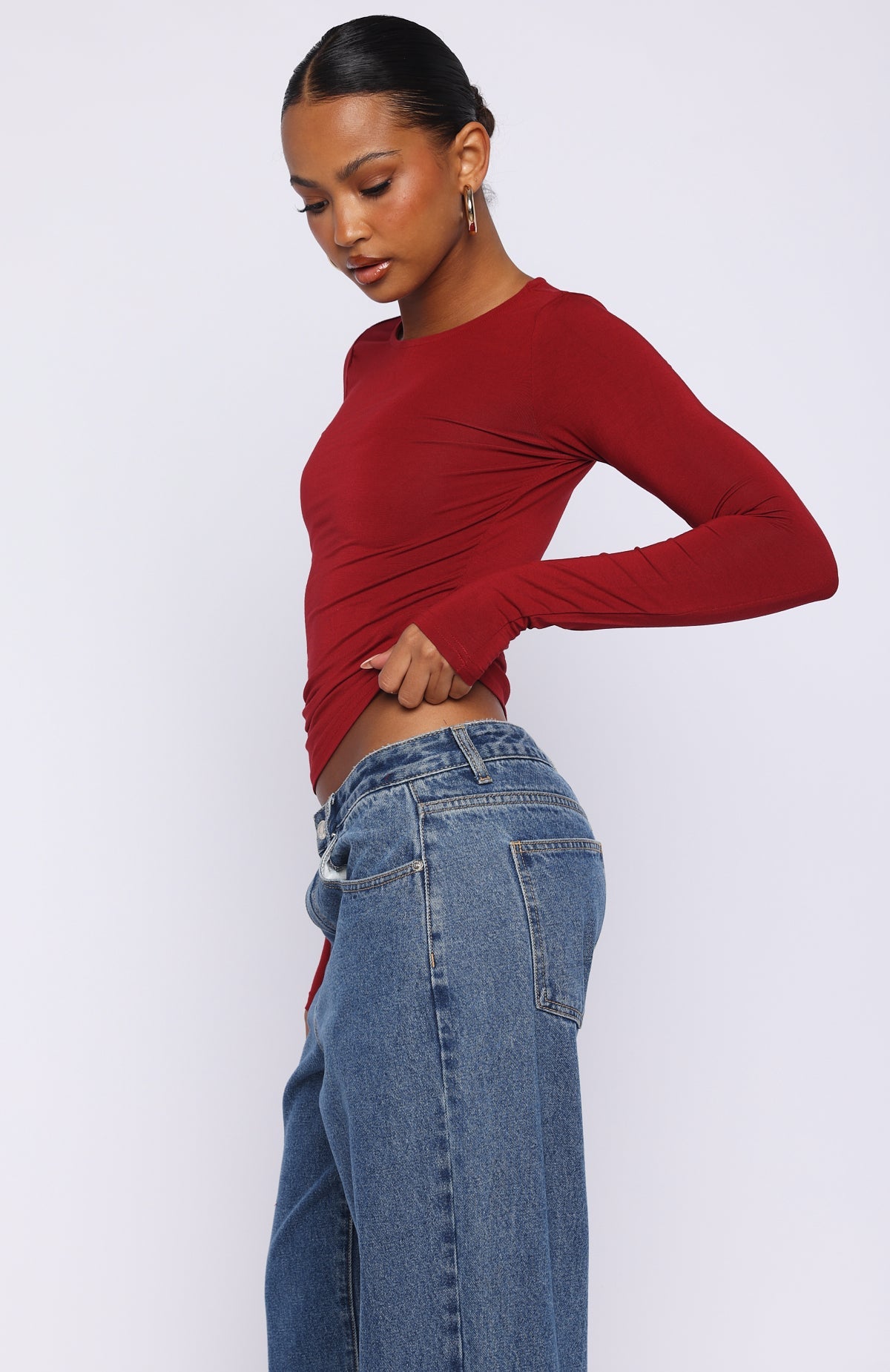 Trending Only For Tonight Long Sleeve Top Wine