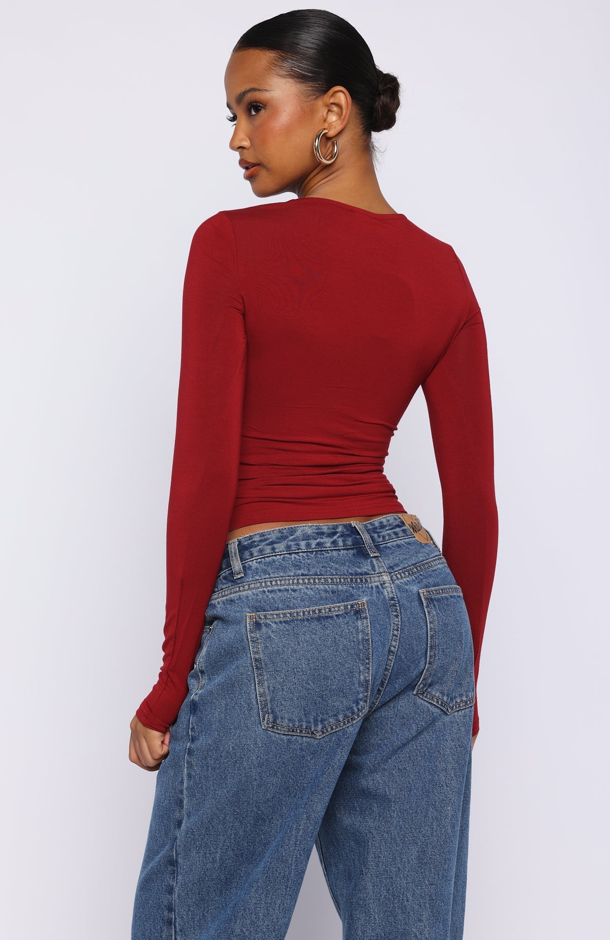 Trending Only For Tonight Long Sleeve Top Wine