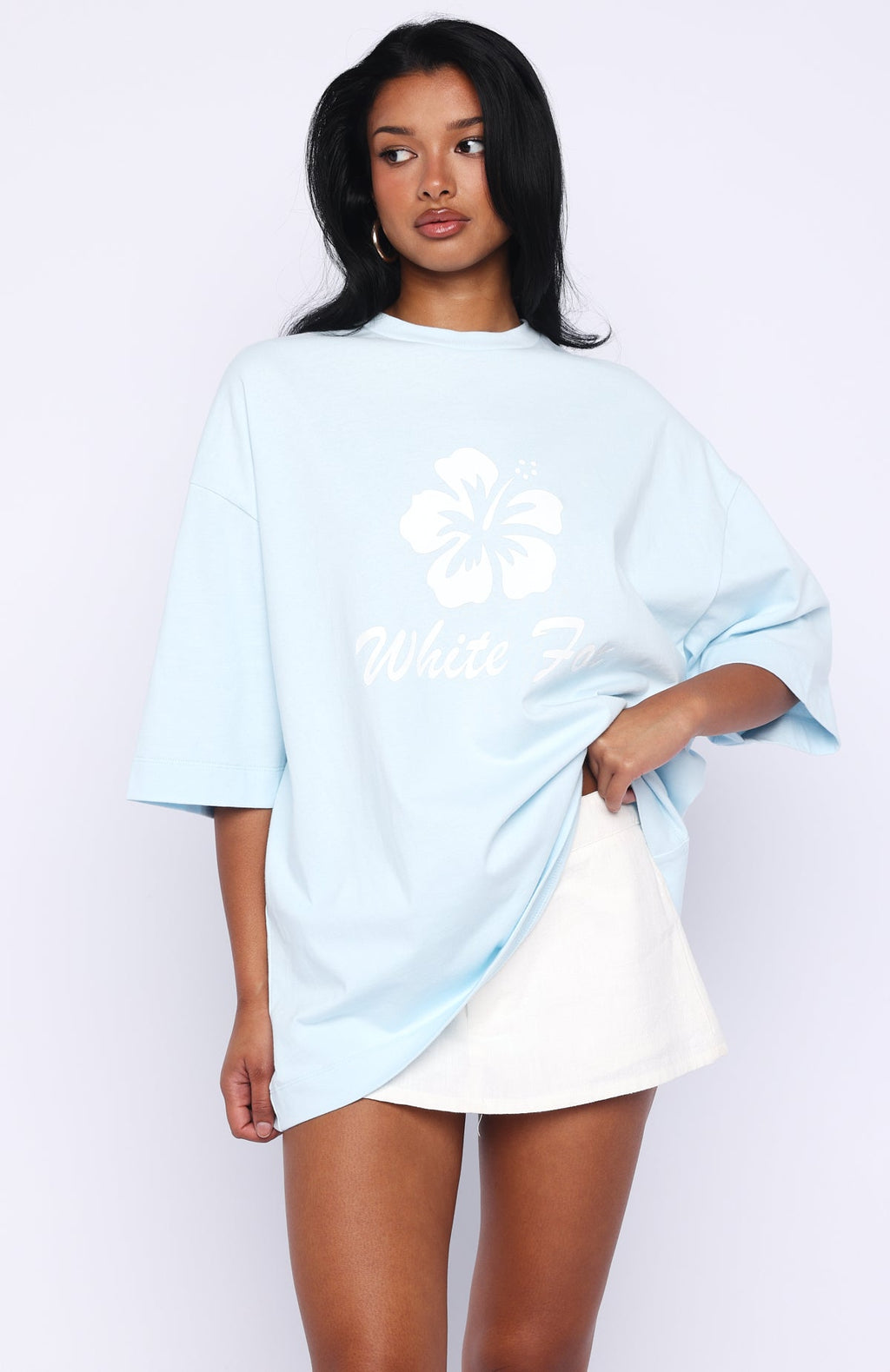 Trending Own Your Glow Oversized Tee Blue