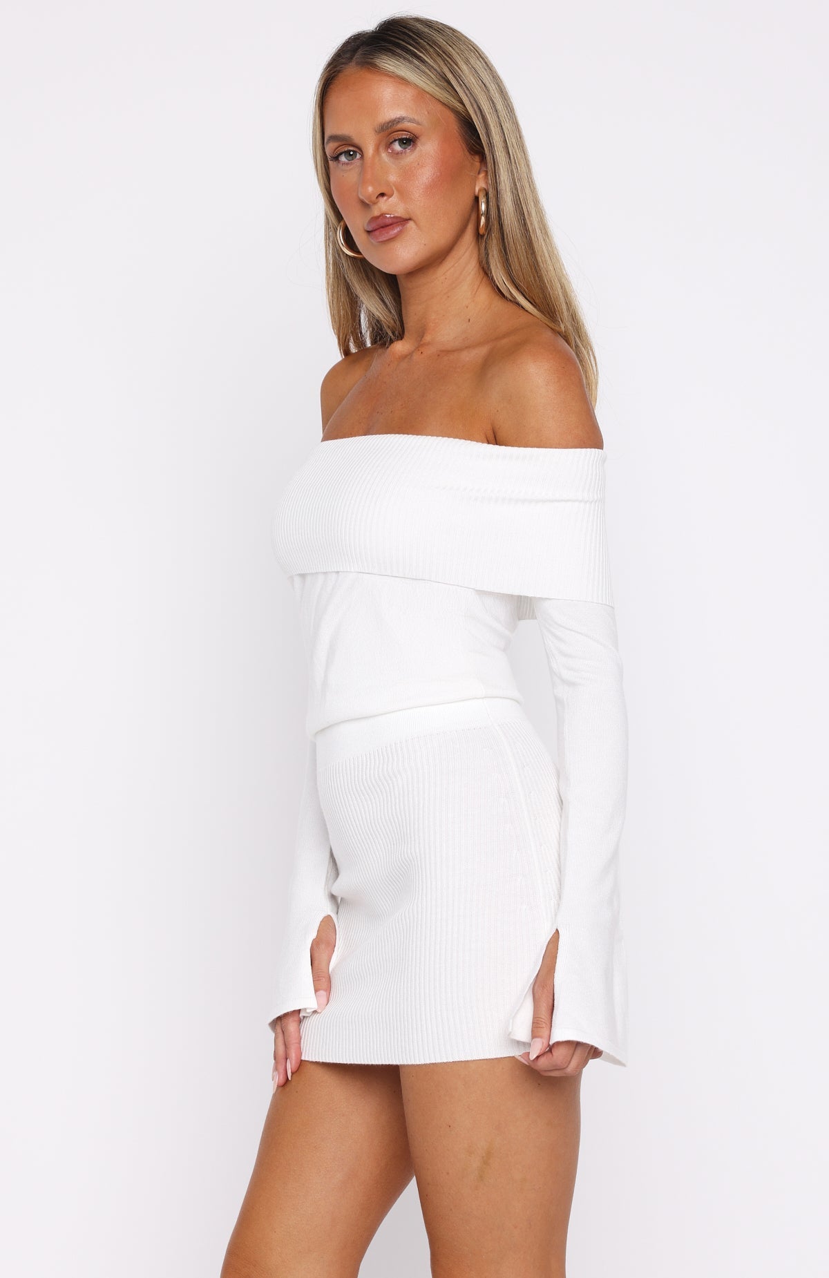 Trending Parental Guidance Knit Mini Dress White