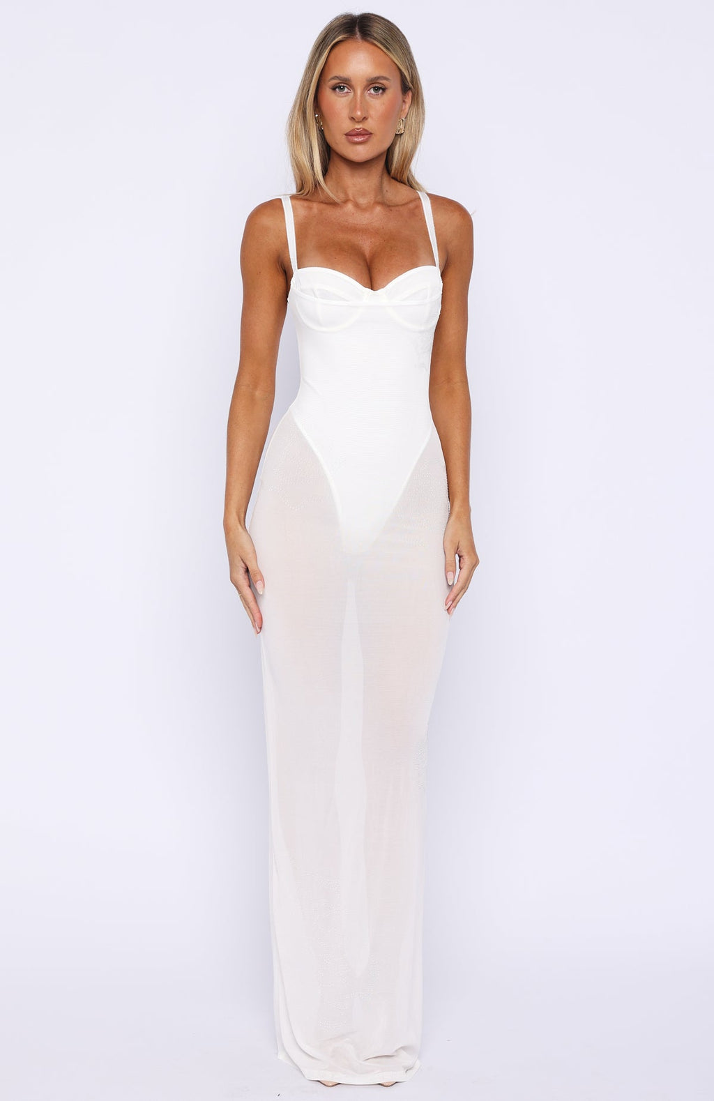 Trending Parisian Night Maxi Dress White