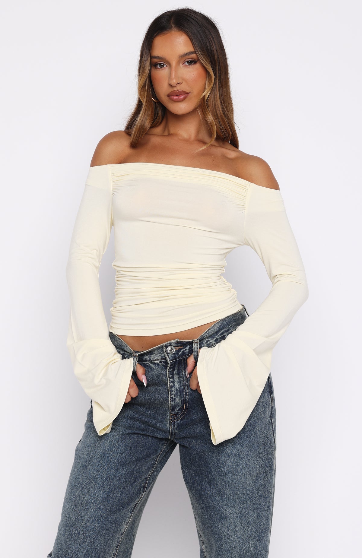 Trending Perfect Night Long Sleeve Top Cream