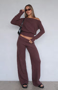 Trending Please Be Mine Knit Pants Chocolate