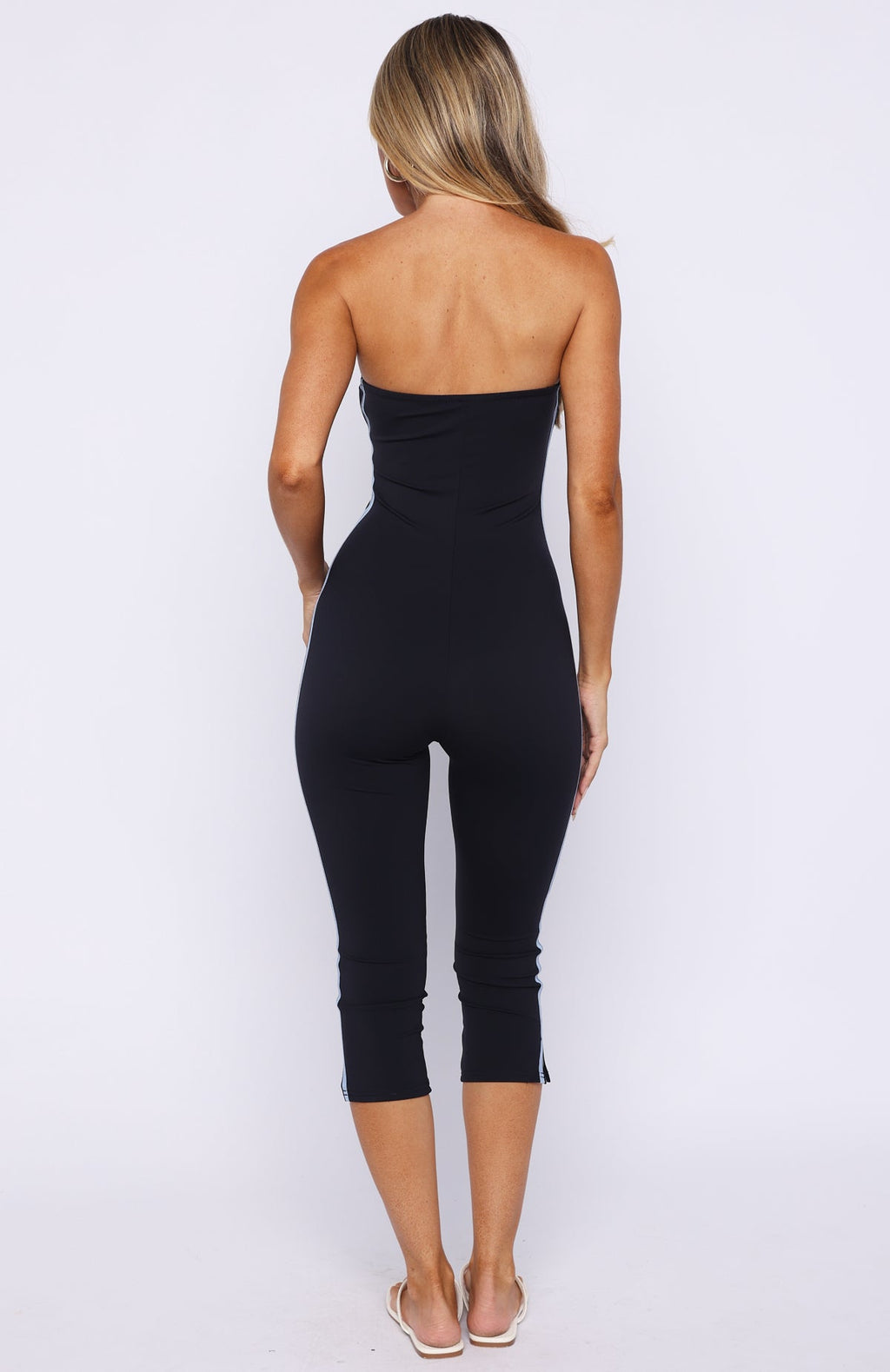 Trending Pocket Rocket Capri Jumpsuit NavyBlue Stripe