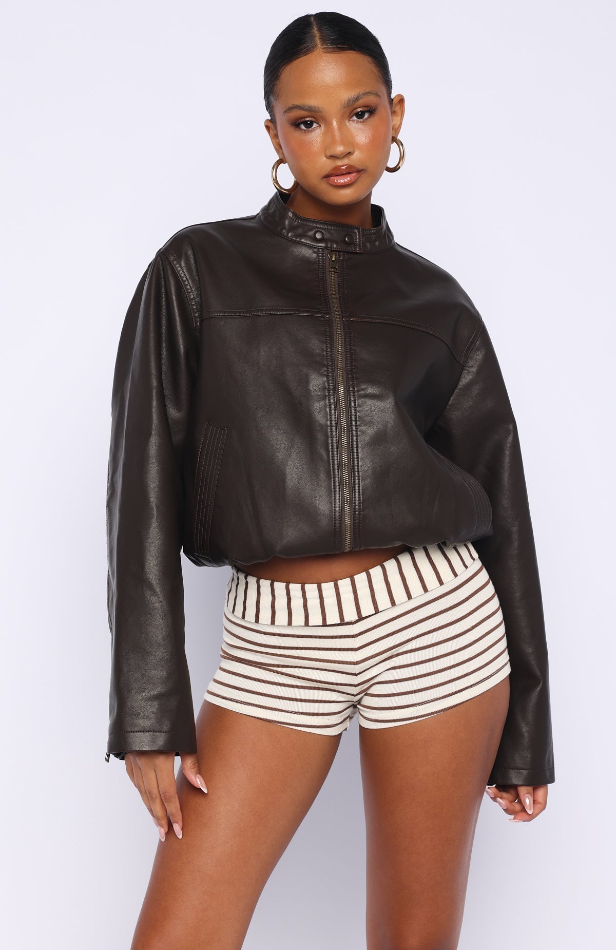 Trending Put In Effort Jacket Chocolate