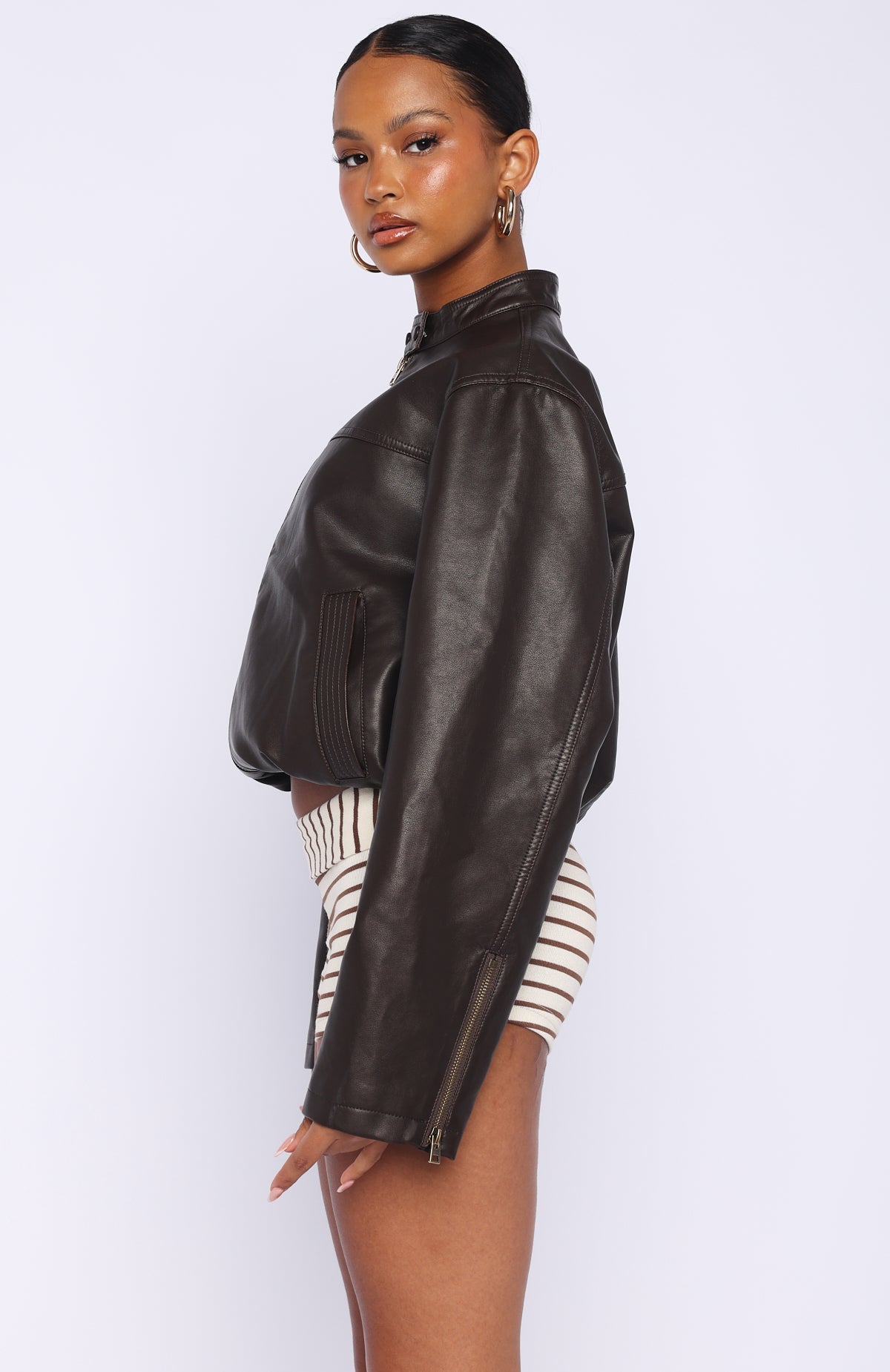 Trending Put In Effort Jacket Chocolate