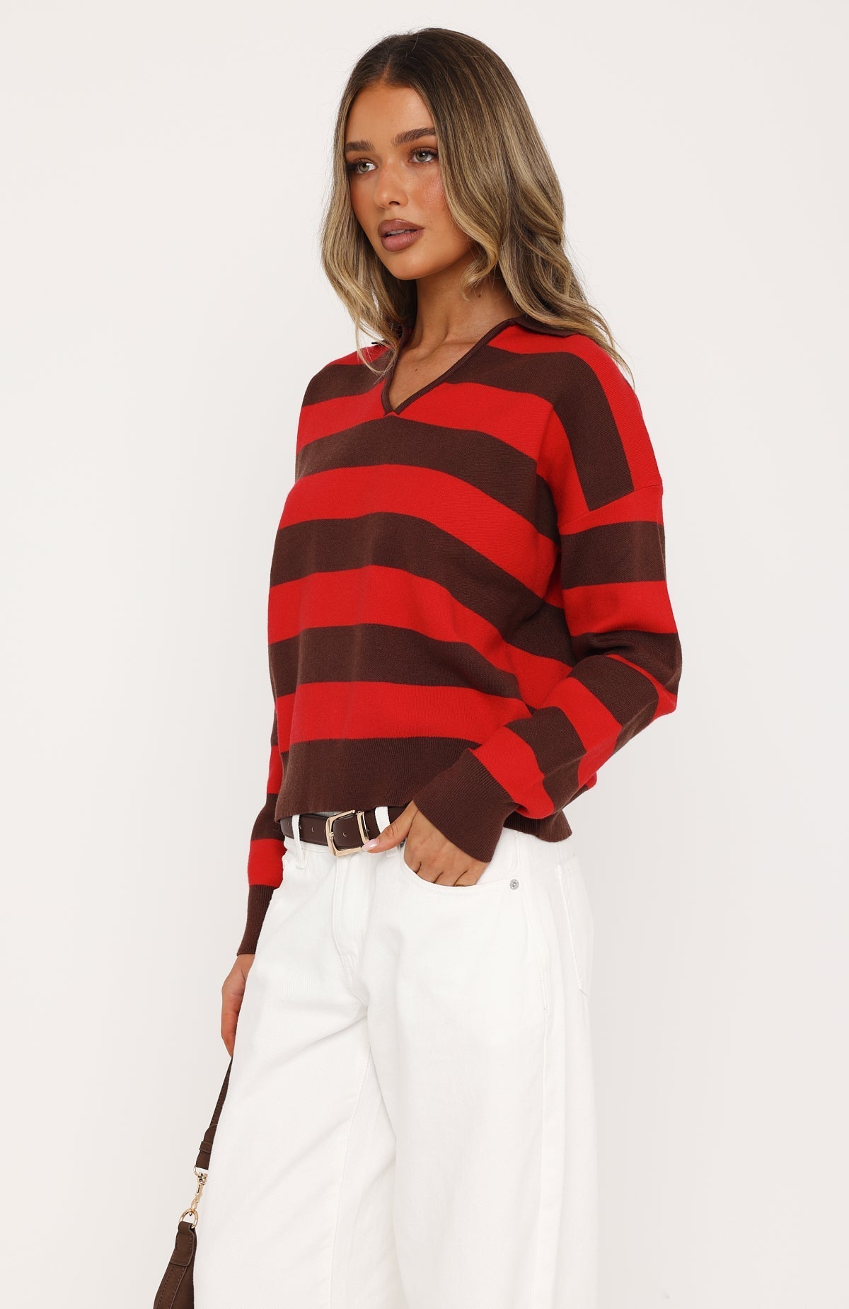Trending Ramona Knit Sweater ChocolateRed