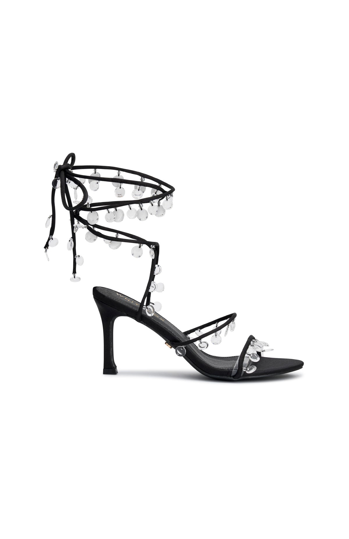 Trending Rania Wrap Crystal Heels Black