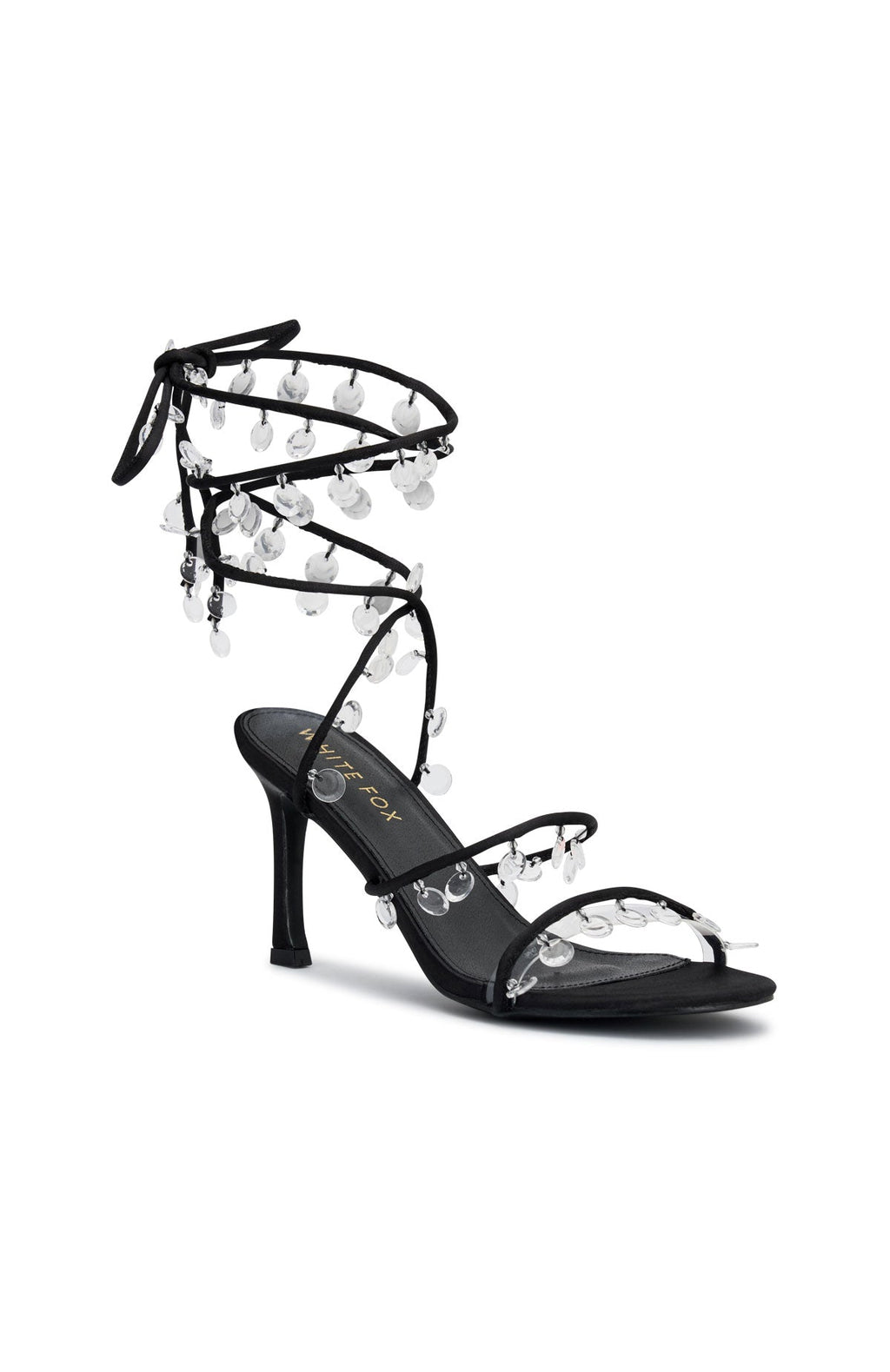 Trending Rania Wrap Crystal Heels Black