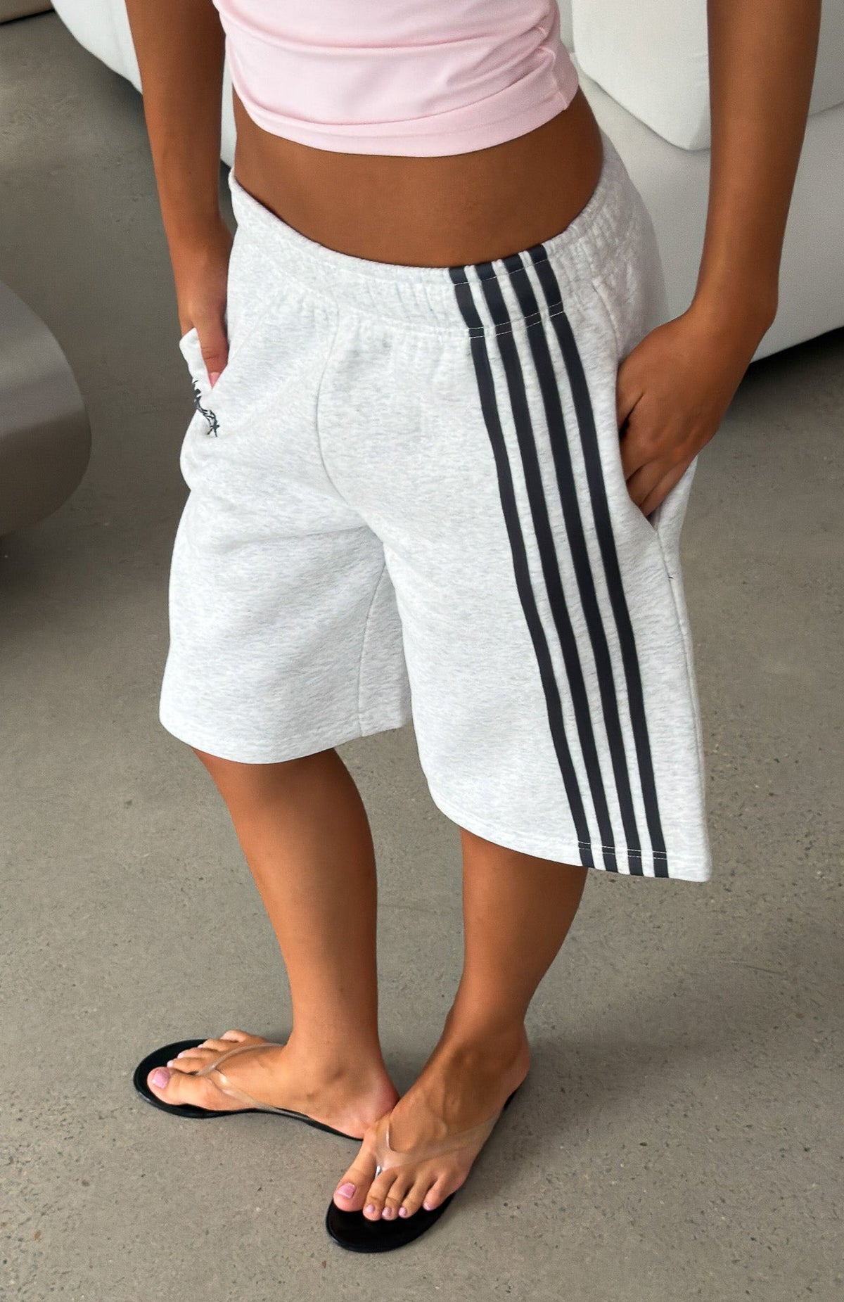Trending Release 15 Asalia Longline Lounge Shorts Grey Marle