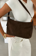 Trending Ryker Shoulder Bag Dark Chocolate Faux Suede