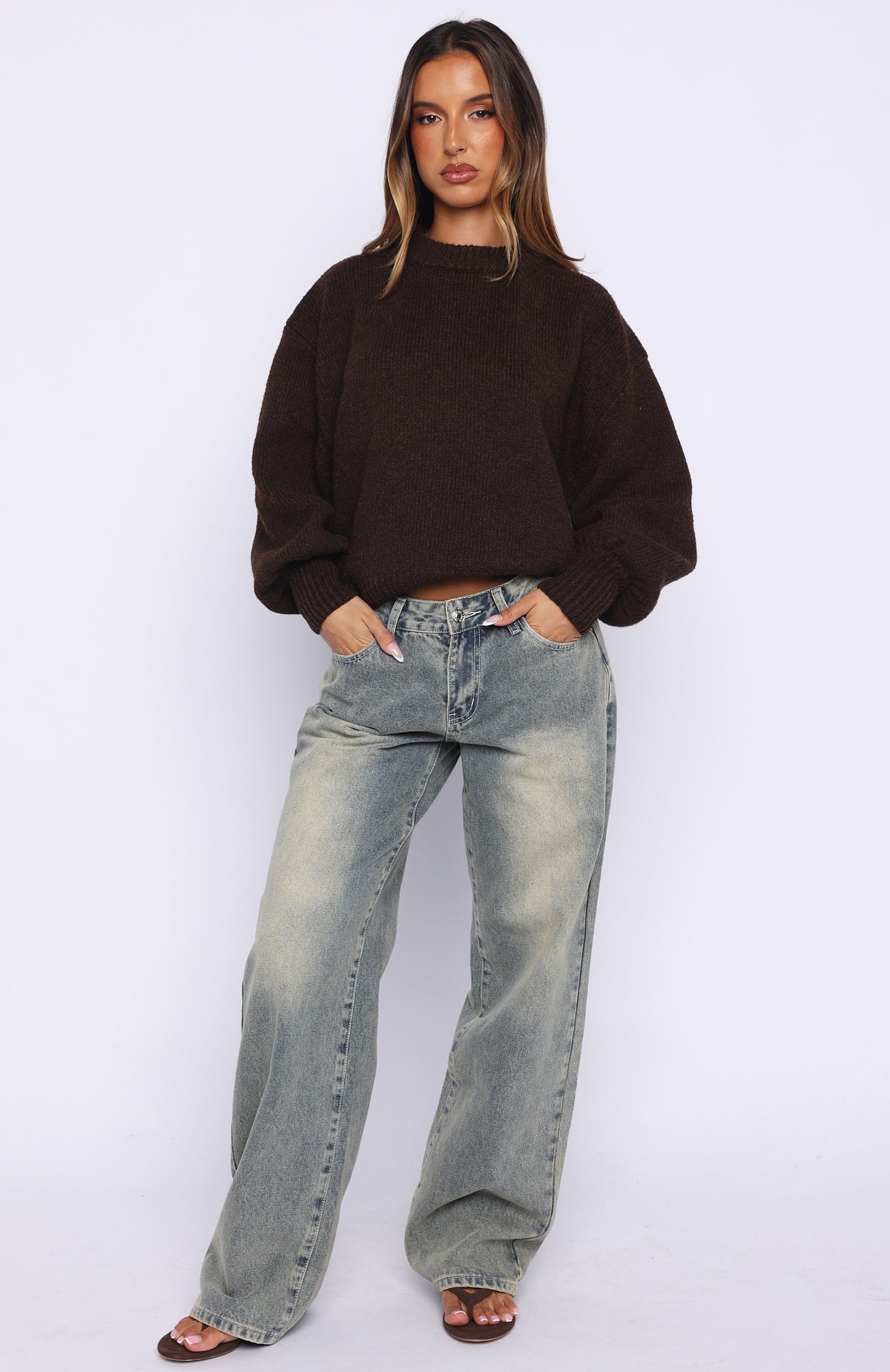 Trending Sashi Knit Sweater Espresso