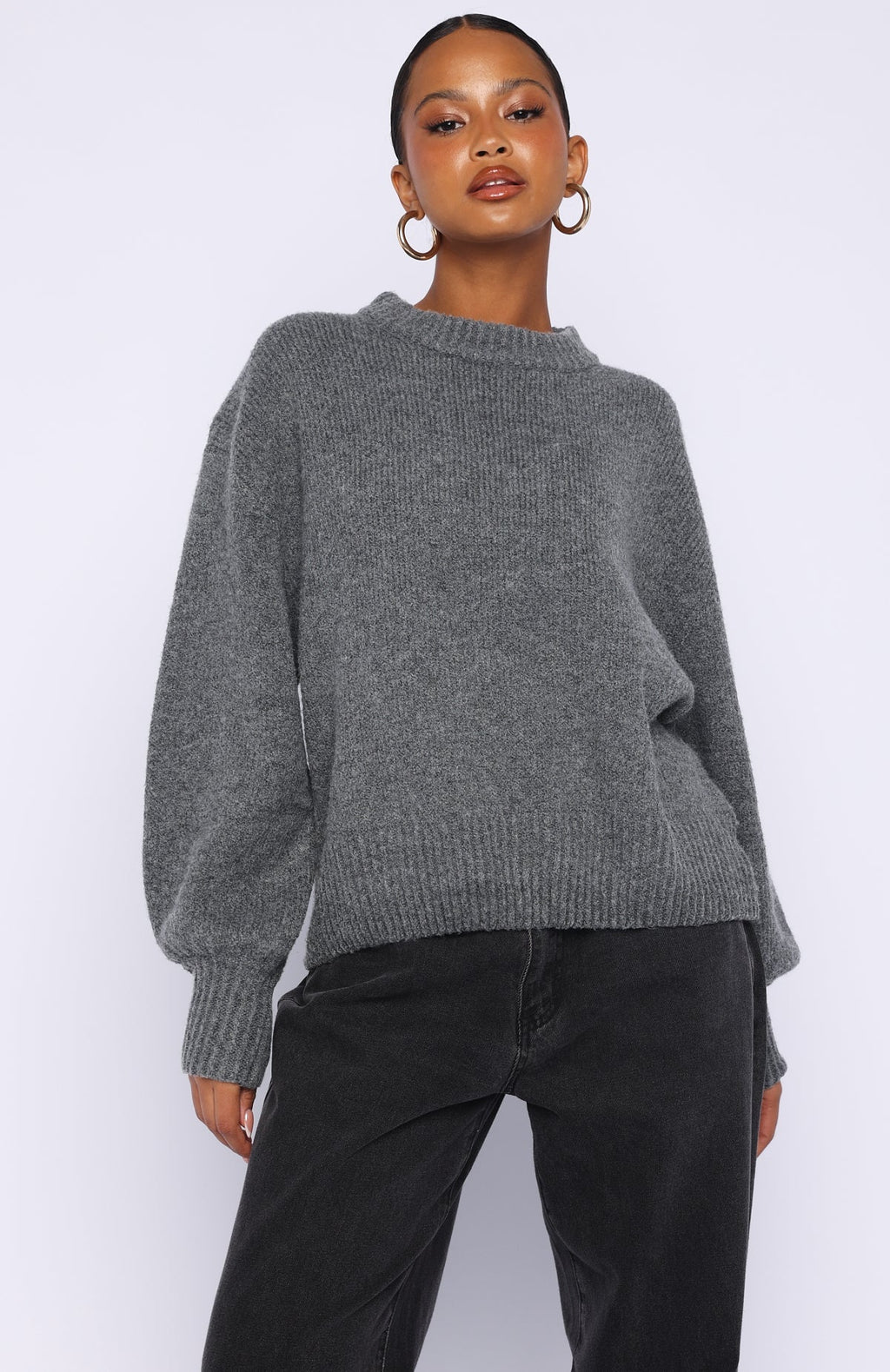 Trending Sashi Knit Sweater Charcoal