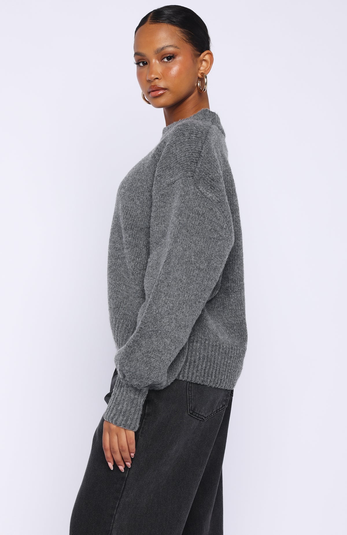 Trending Sashi Knit Sweater Charcoal