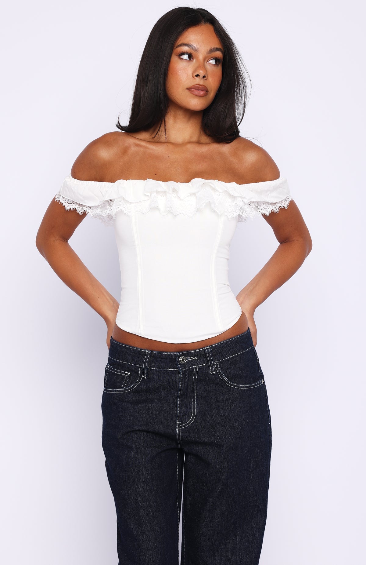 Trending Shaking Things Up Strapless Bustier White