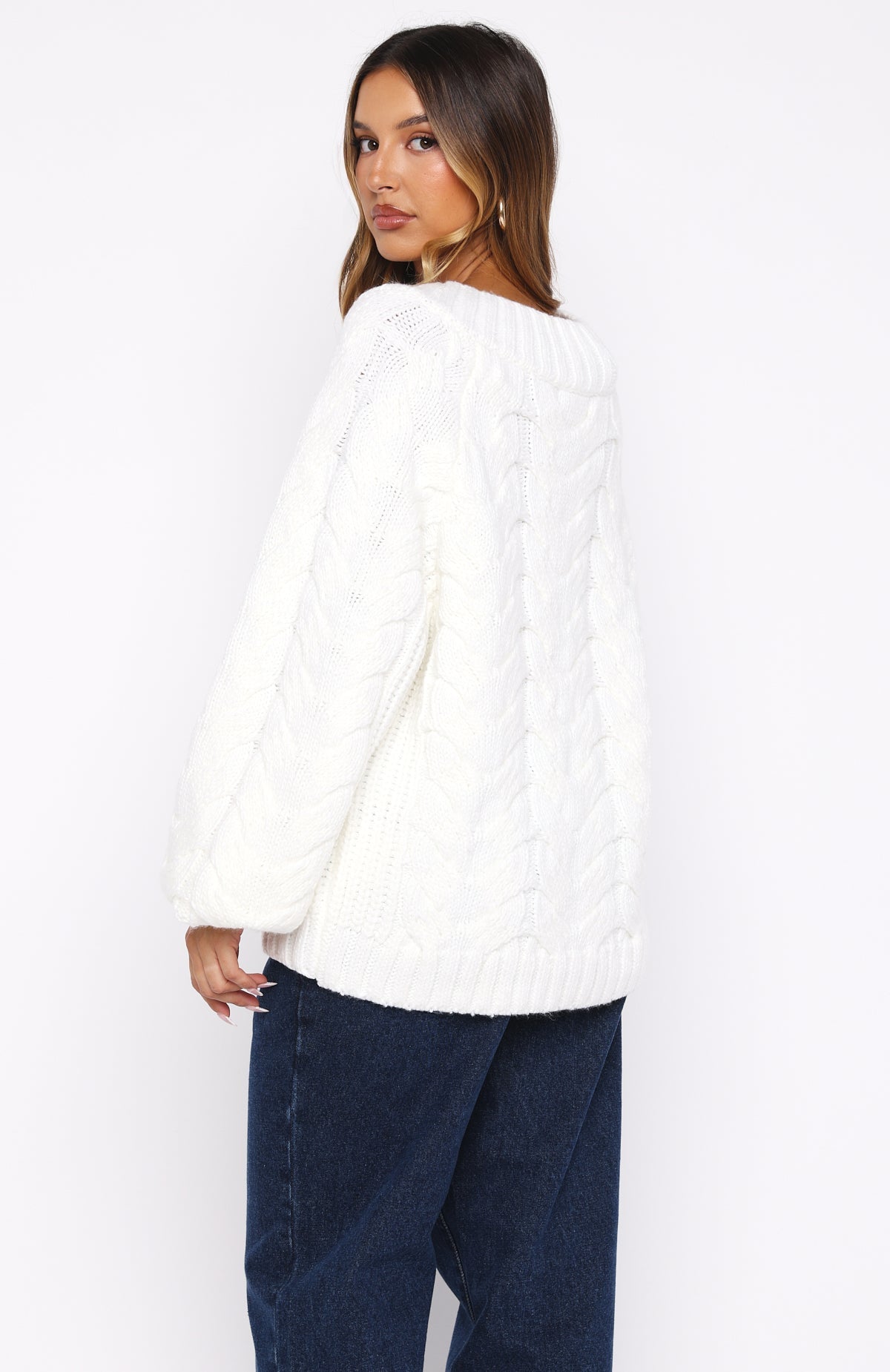 Trending Showfern Knit Sweater Off White