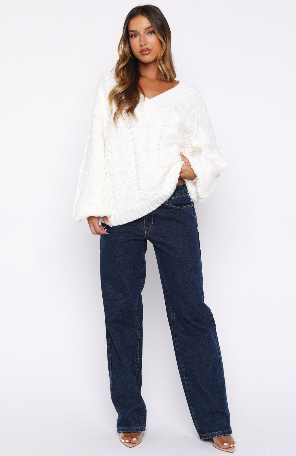 Trending Showfern Knit Sweater Off White