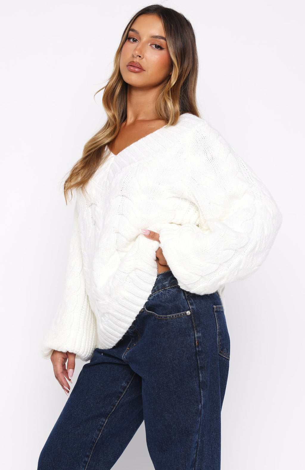 Trending Showfern Knit Sweater Off White