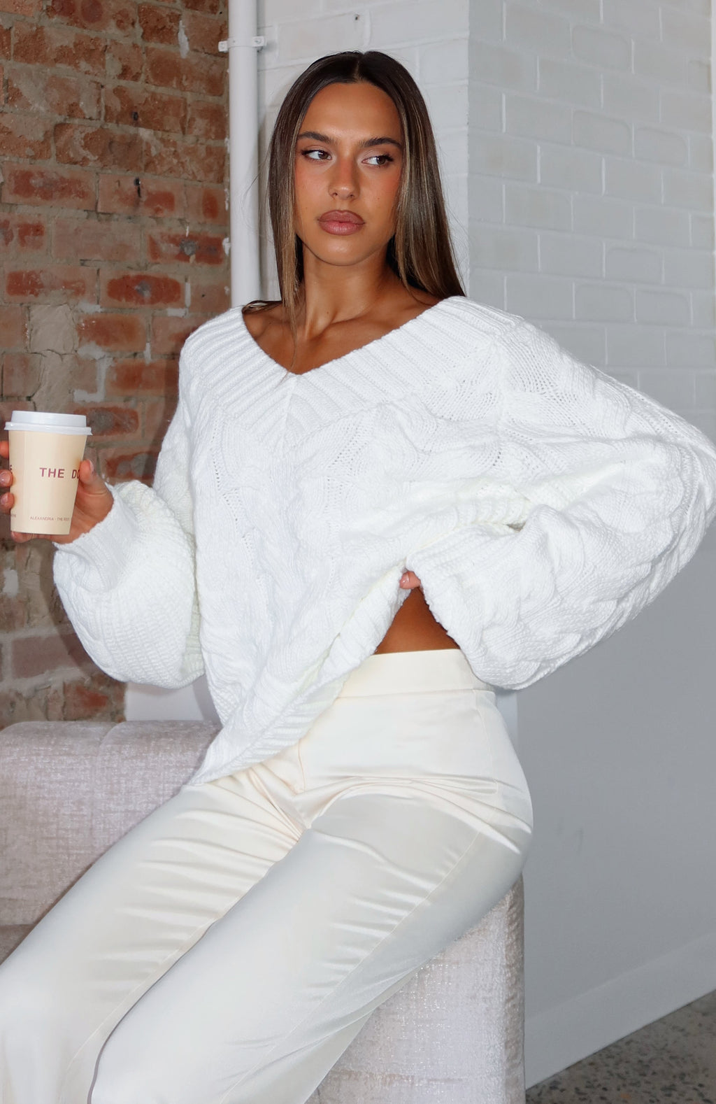 Trending Showfern Knit Sweater Off White