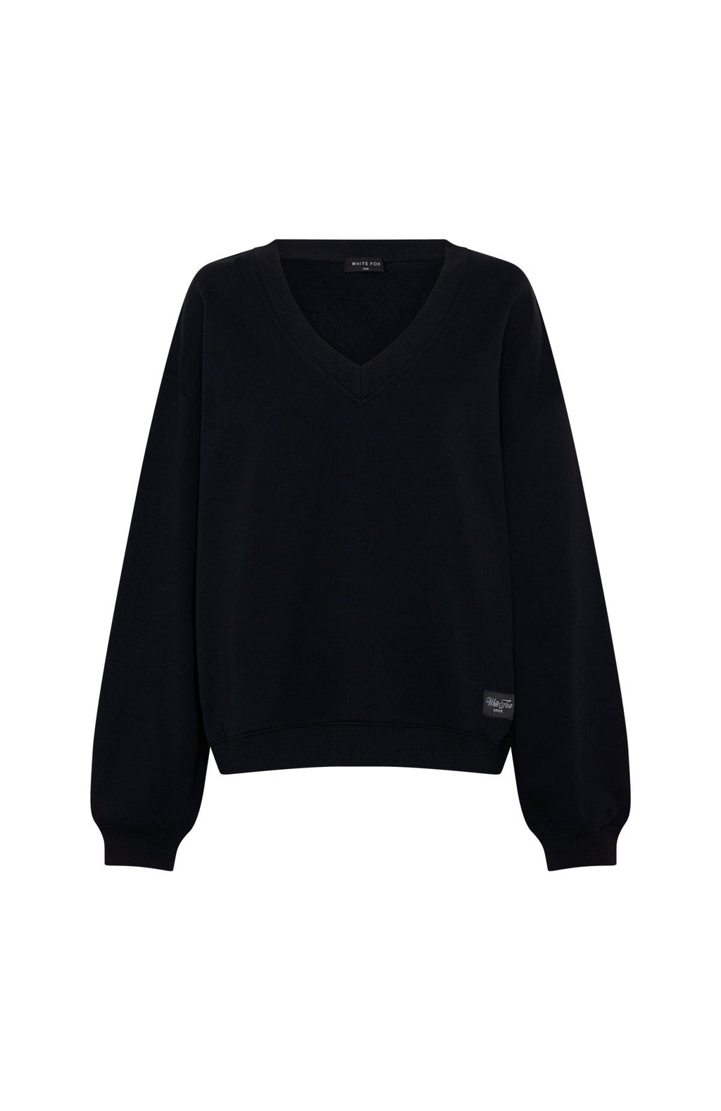 Trending Shutting It Down V Neck Oversized Sweater Black