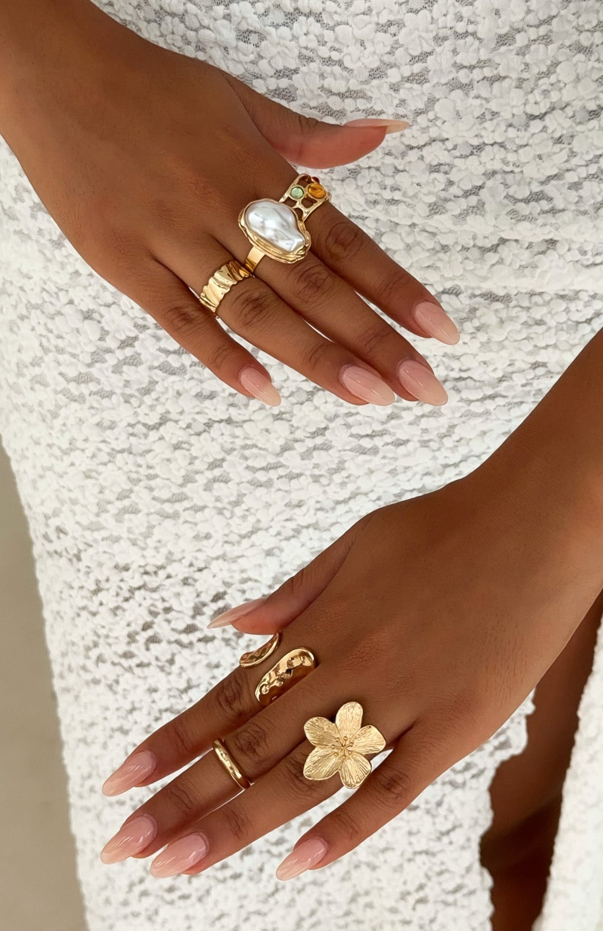 Trending Signe Ring Set Gold