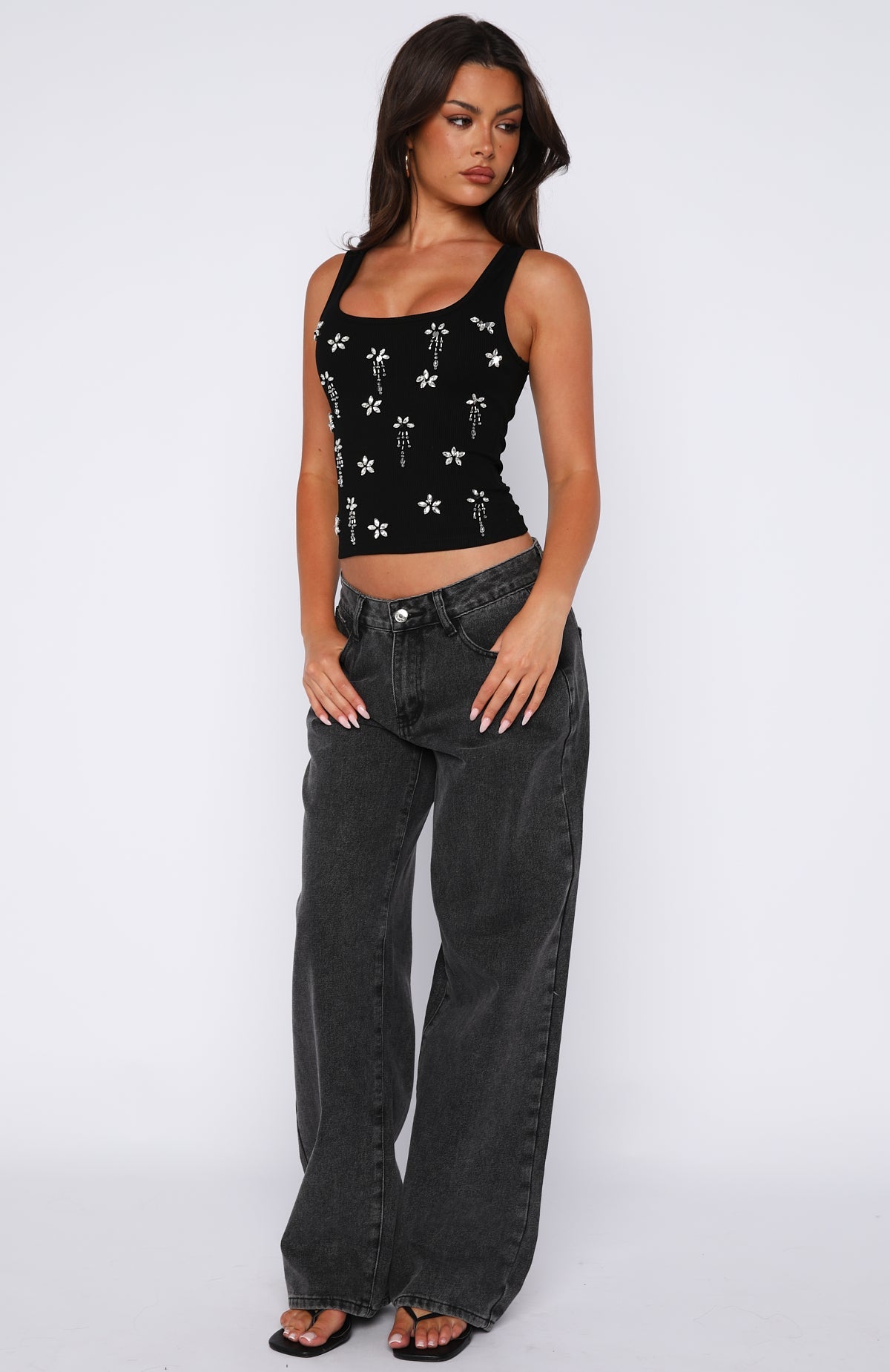 Trending Sinful Embrace Rib Tank Black