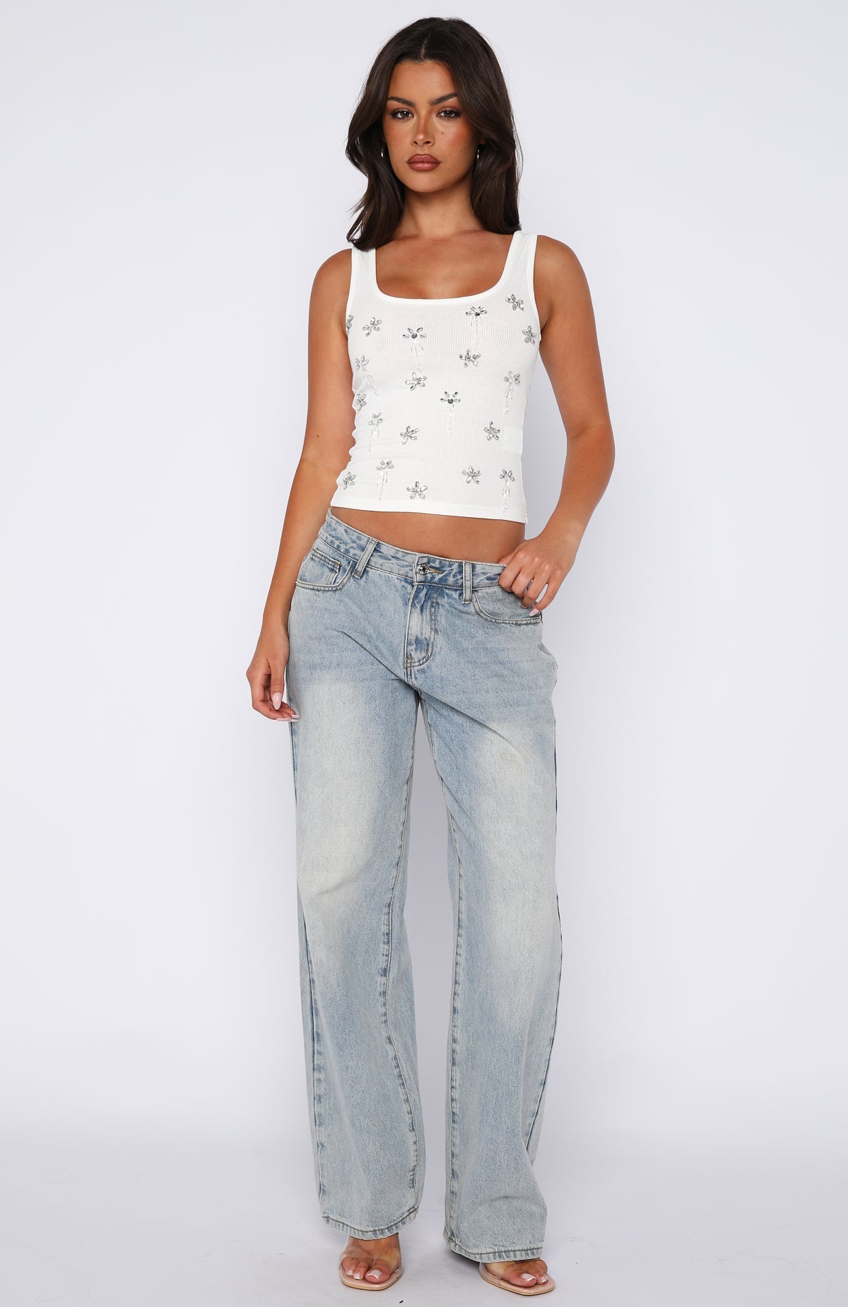 Trending Sinful Embrace Rib Tank White